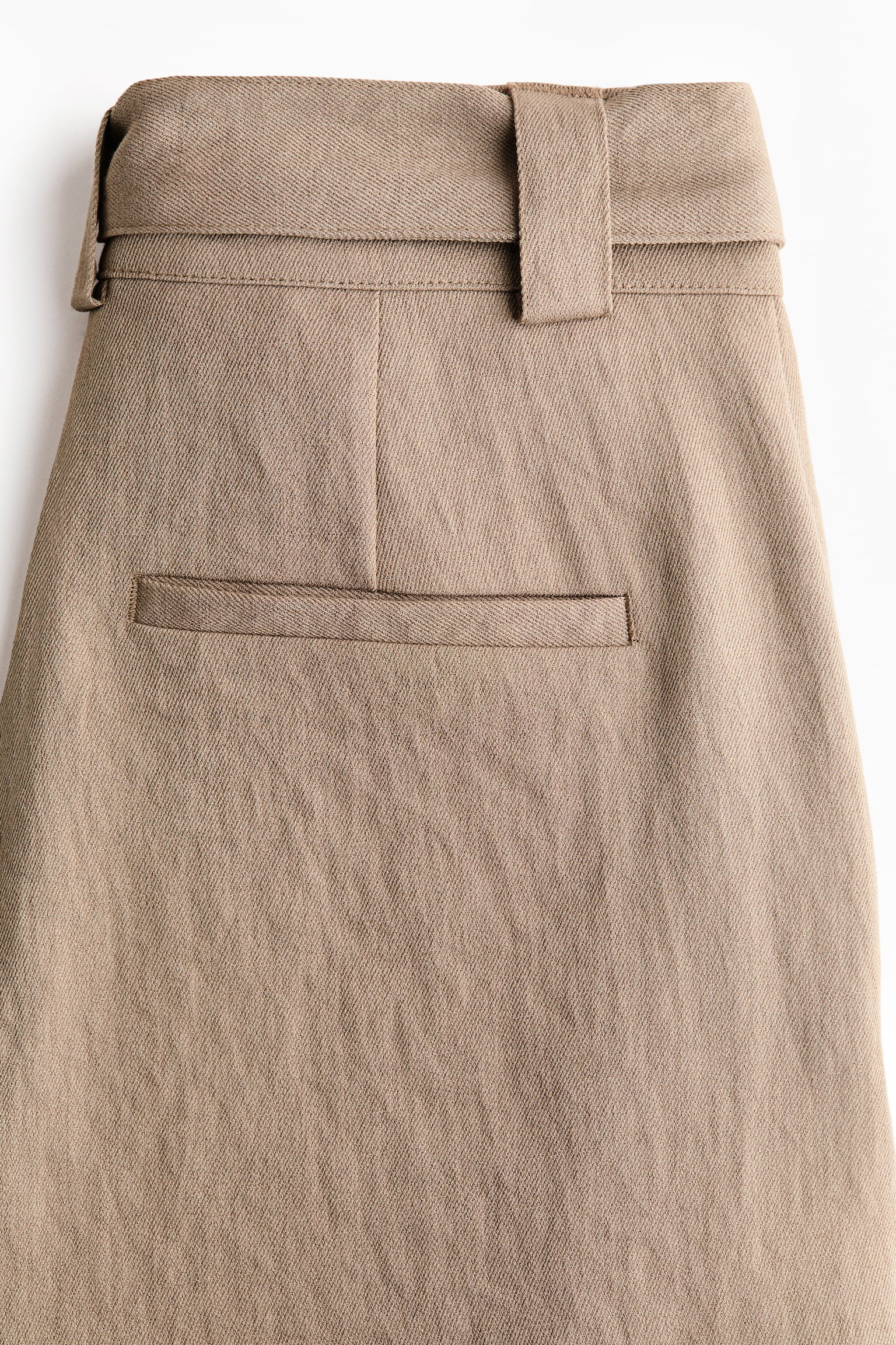 Pantalón ancho con cinturón - Gris pardo oscuro/Beige claro - 3