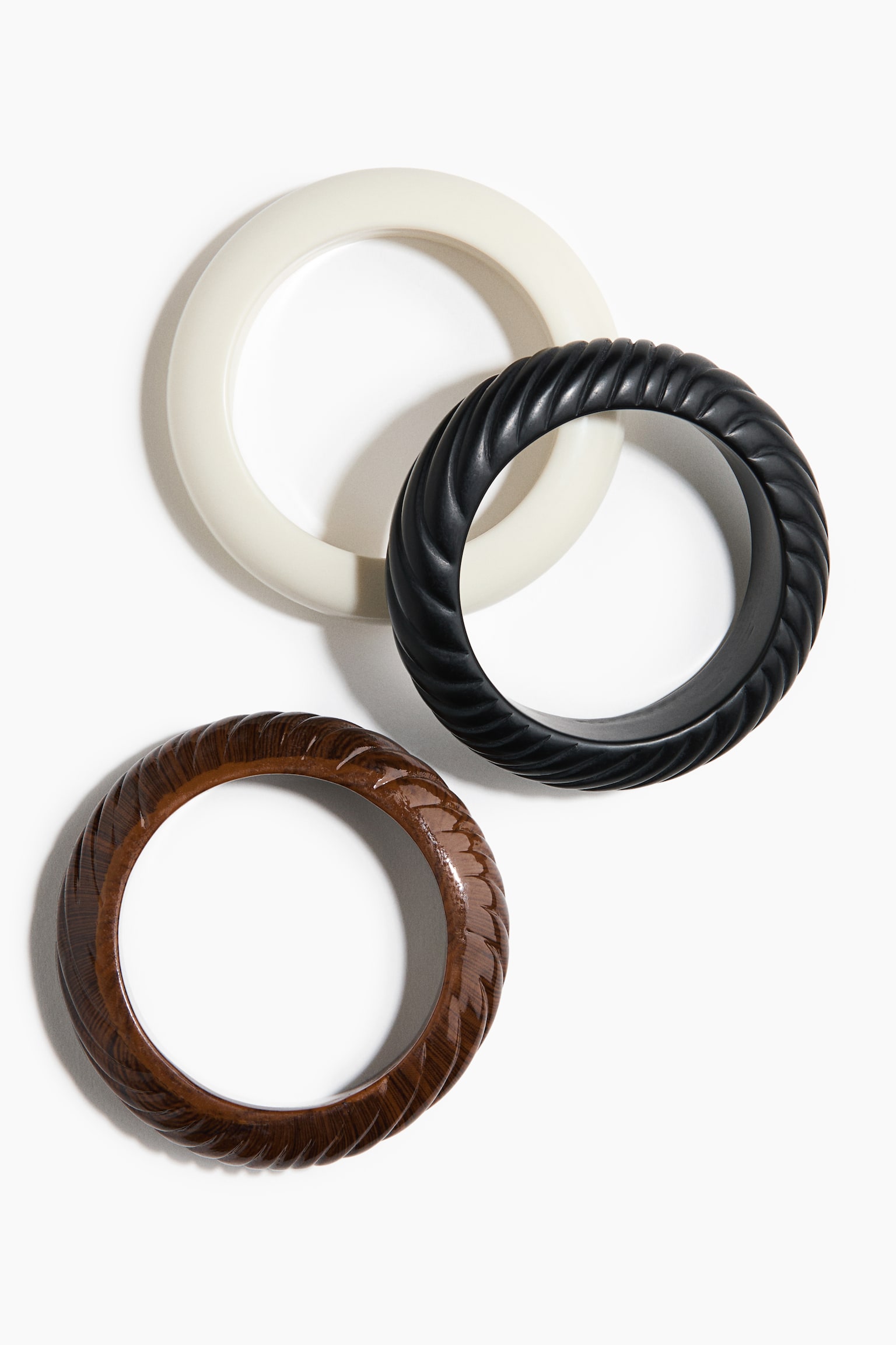 3-pack bangles - Dark brown/Black/Cream - 4