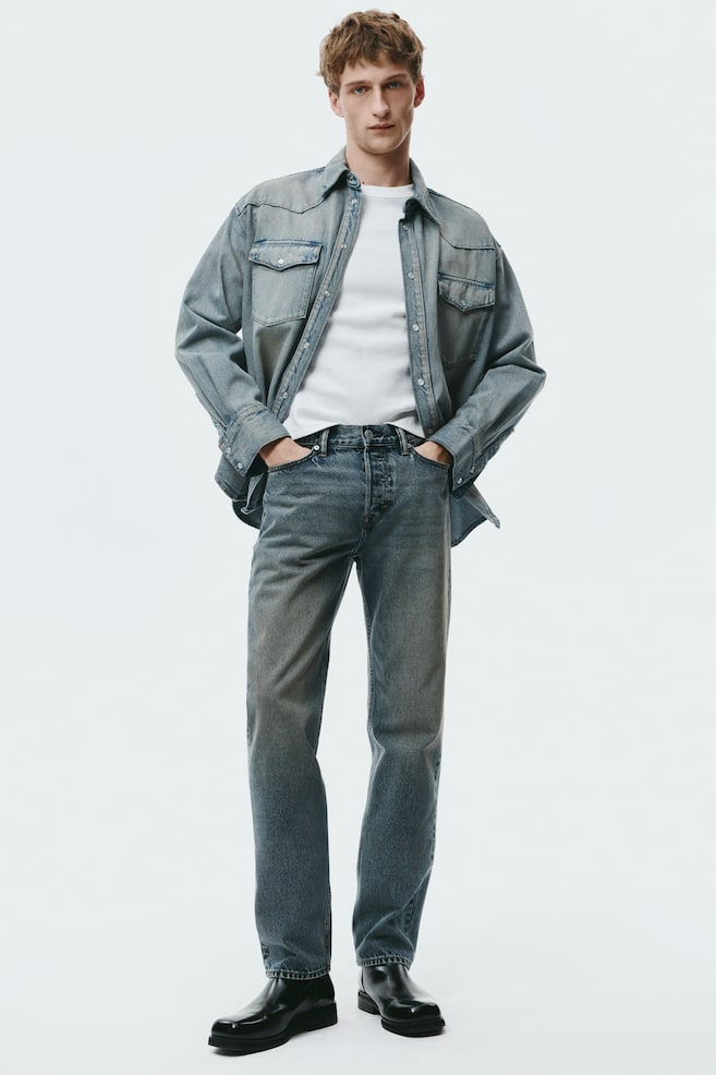 Original Straight Jeans - Denimblauw/Donker denimblauw/Wit - 1