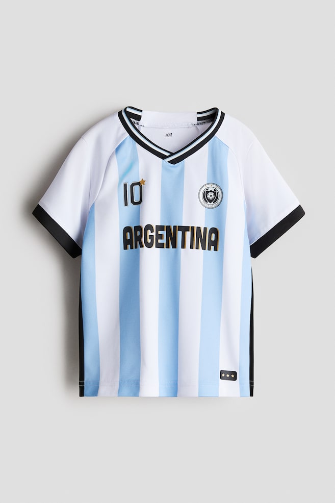 Camiseta de fútbol con estampado - Blanco/Argentina/Azul claro/Argentina/Amarillo/Brasil - 1