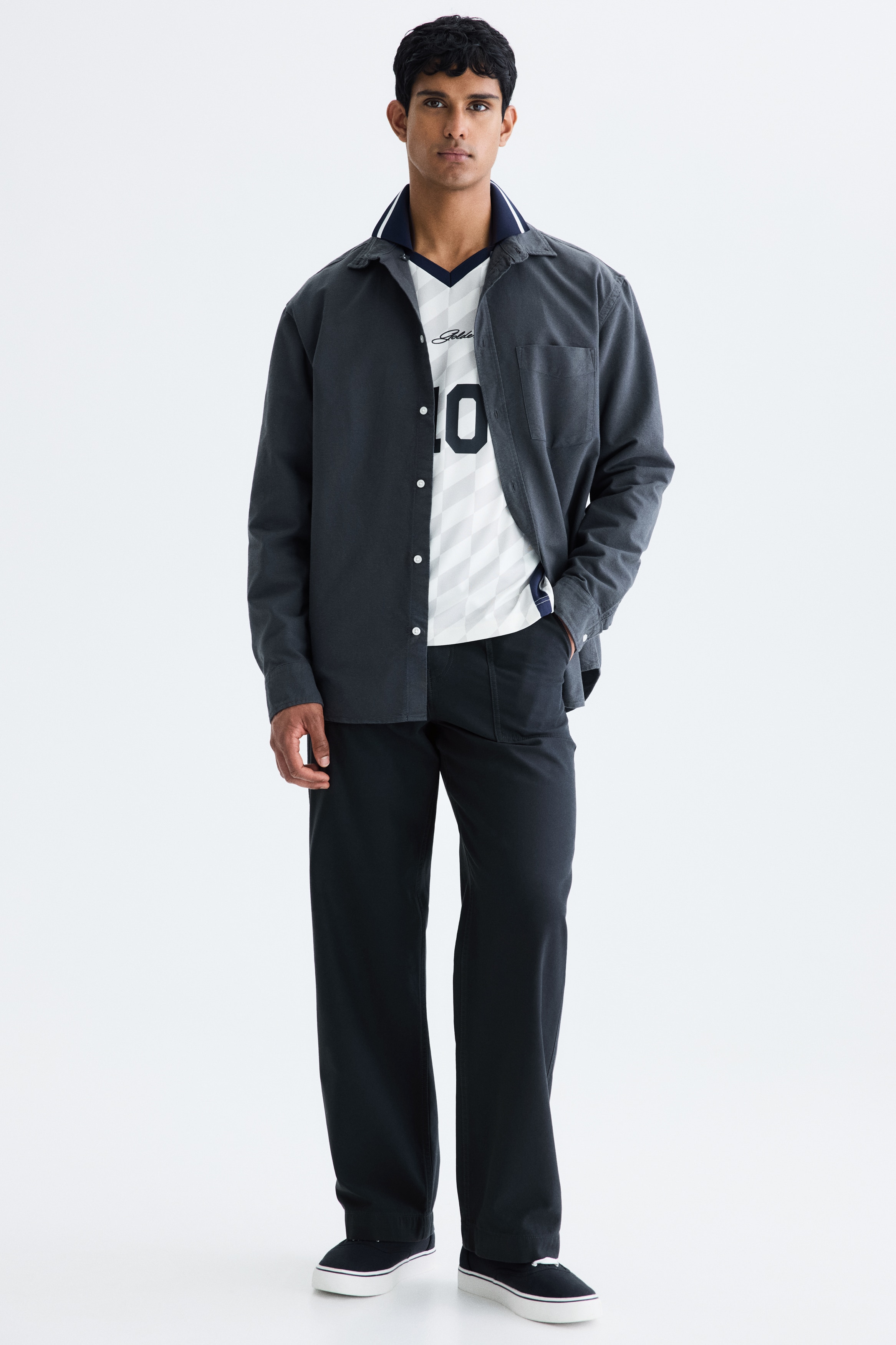 Twillbyxa Relaxed Fit - Svart/Grön/Vit
