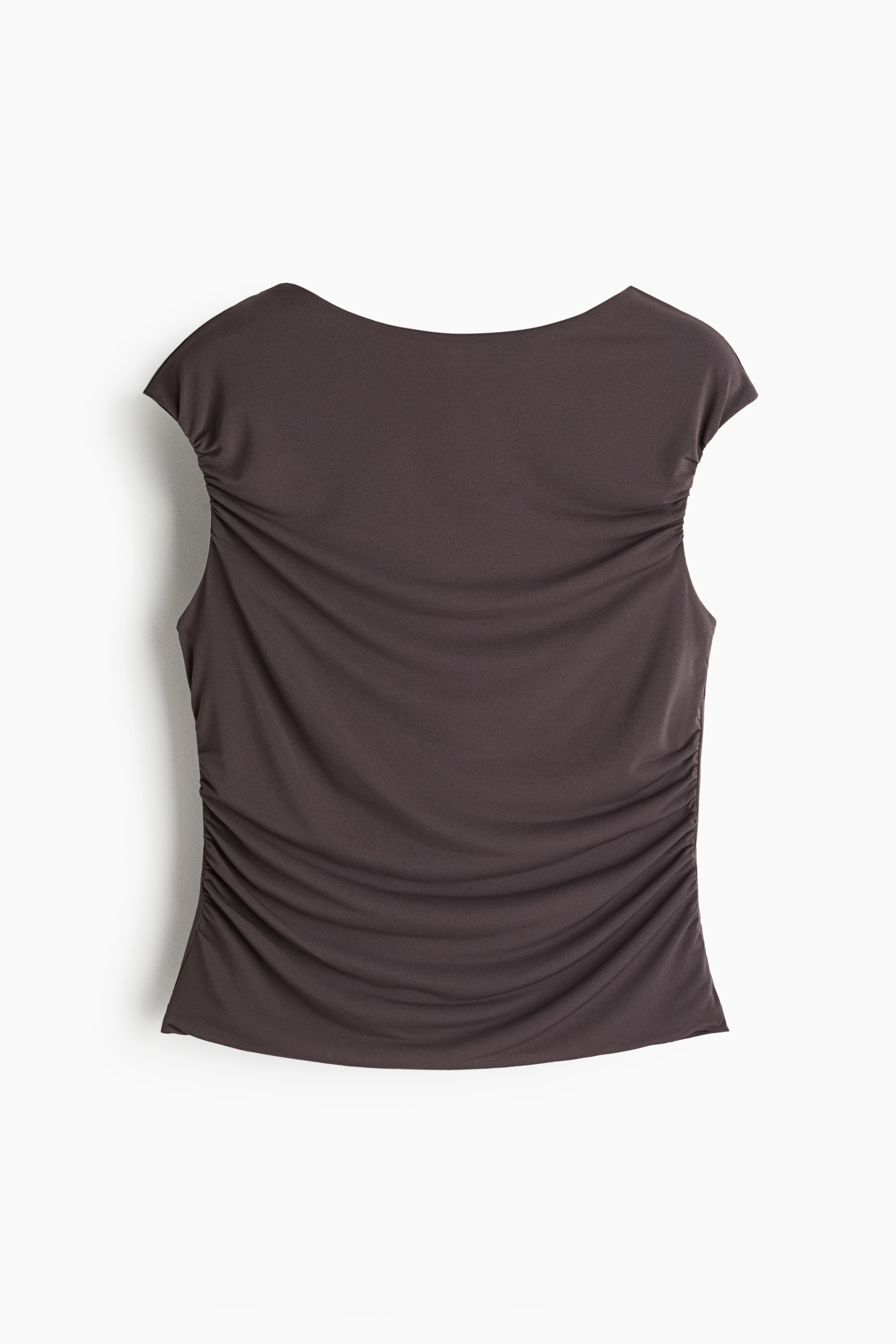 Draped Cap Sleeve Top - Dark grey/Dark mole/Burgundy/Cream