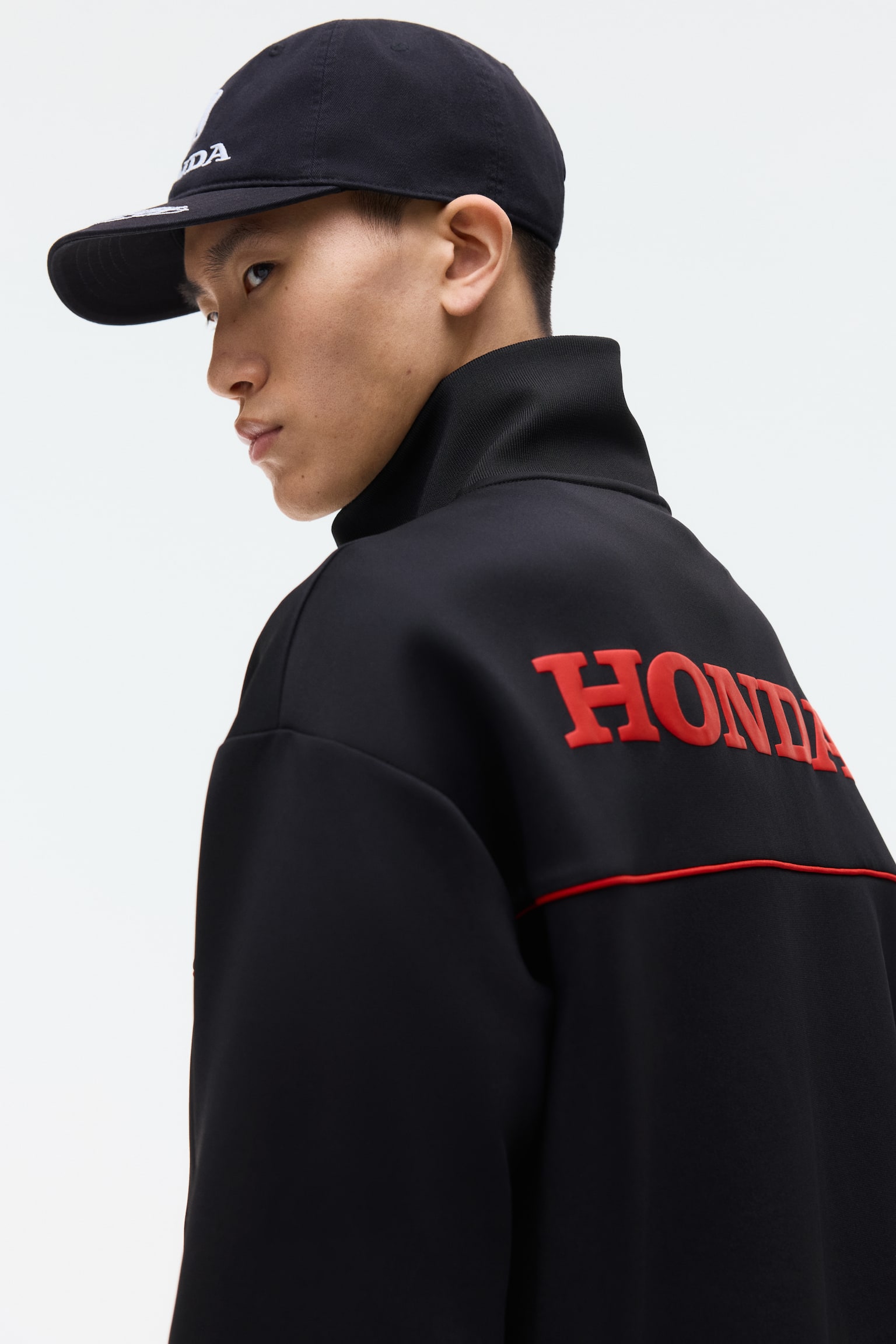 Áo khoác tập vải scuba Loose Fit - Màu đen/Honda - 6