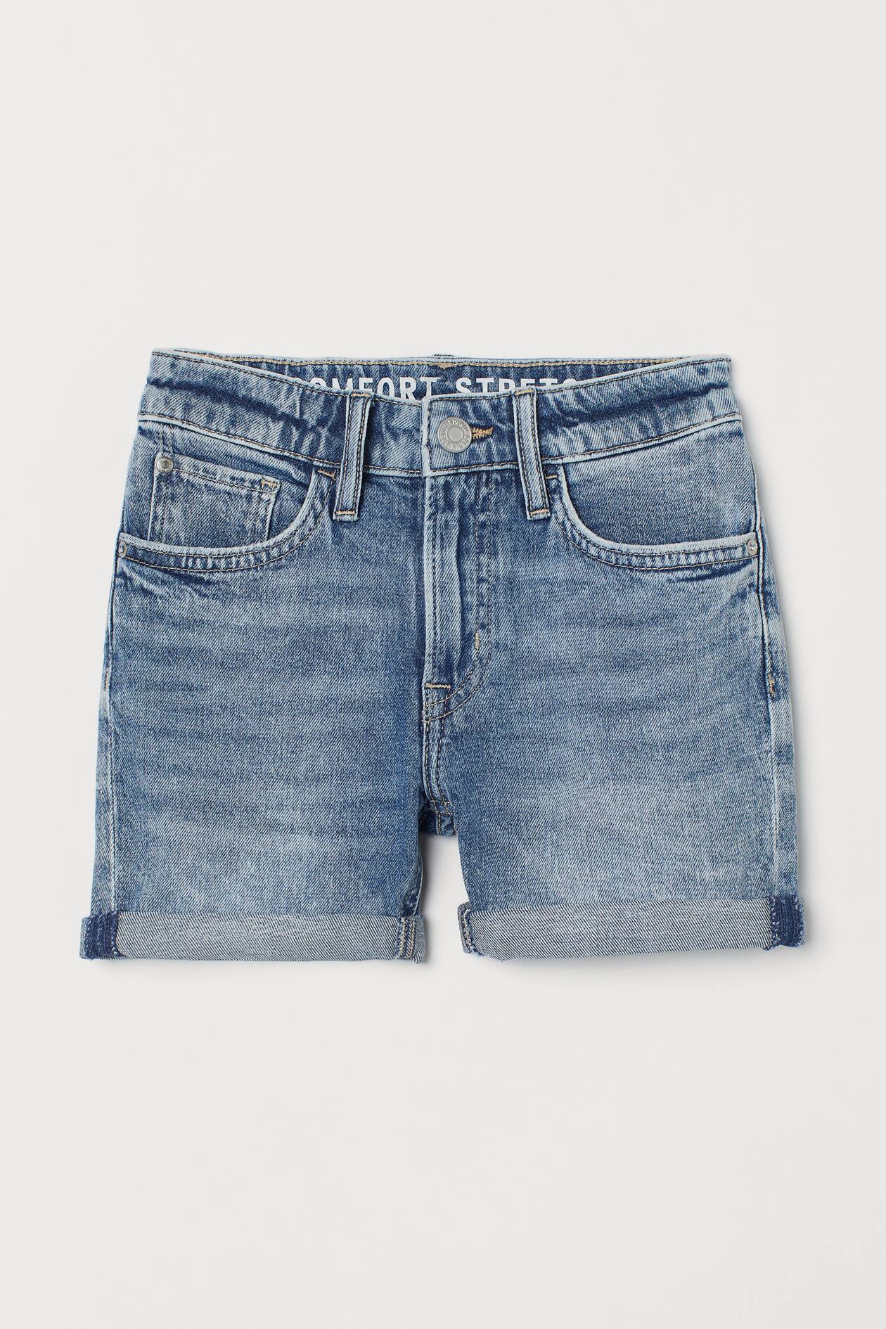 Comfort Stretch Denim Shorts - Regular waist - Denim blue - Kids | H&M US