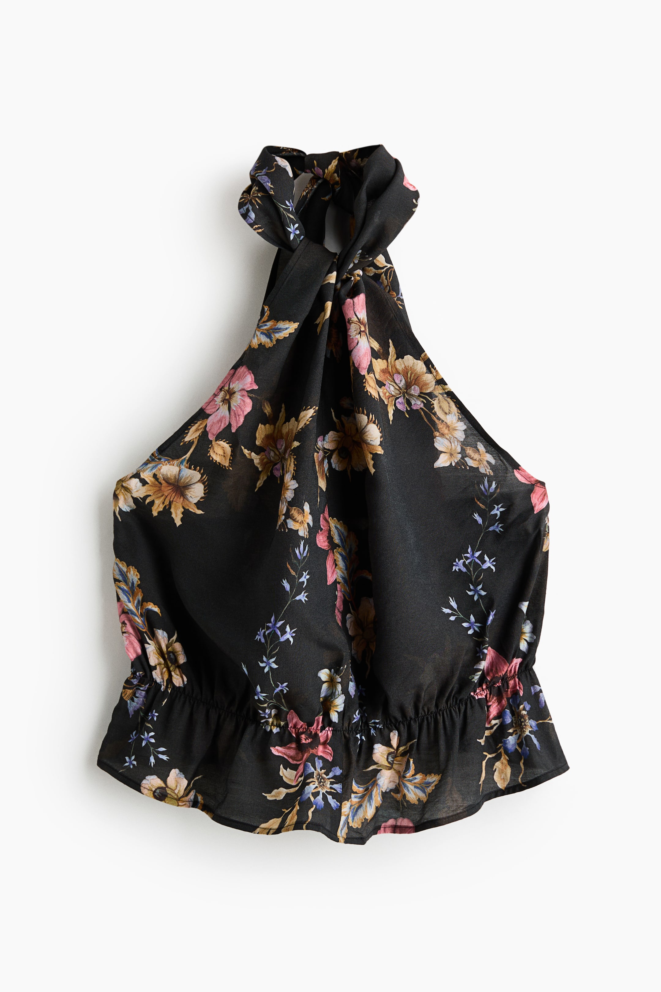Viscose-Blend Halterneck Top