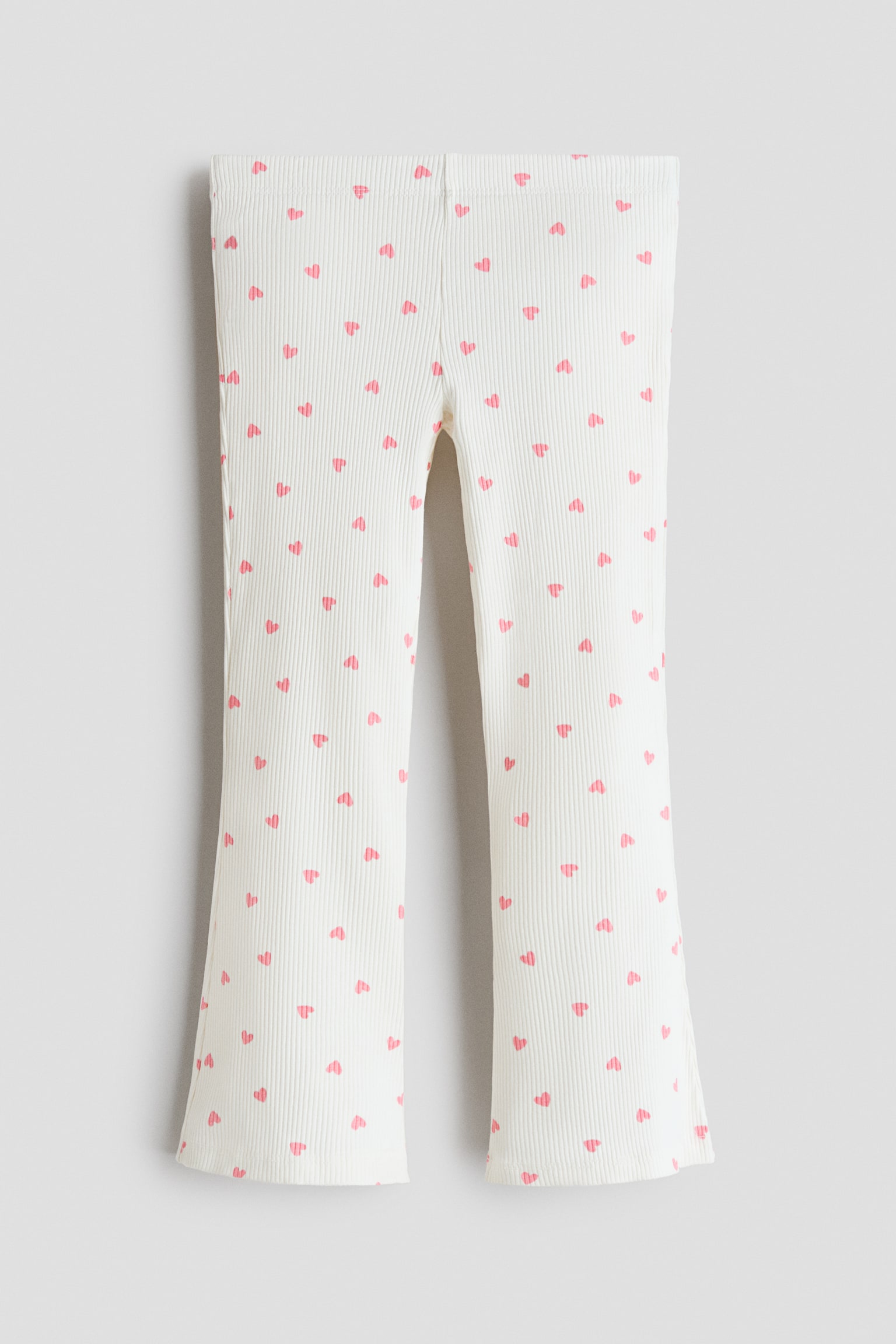 Flared cotton leggings - Ivory/Hearts/Black/Light dusty pink/Floral