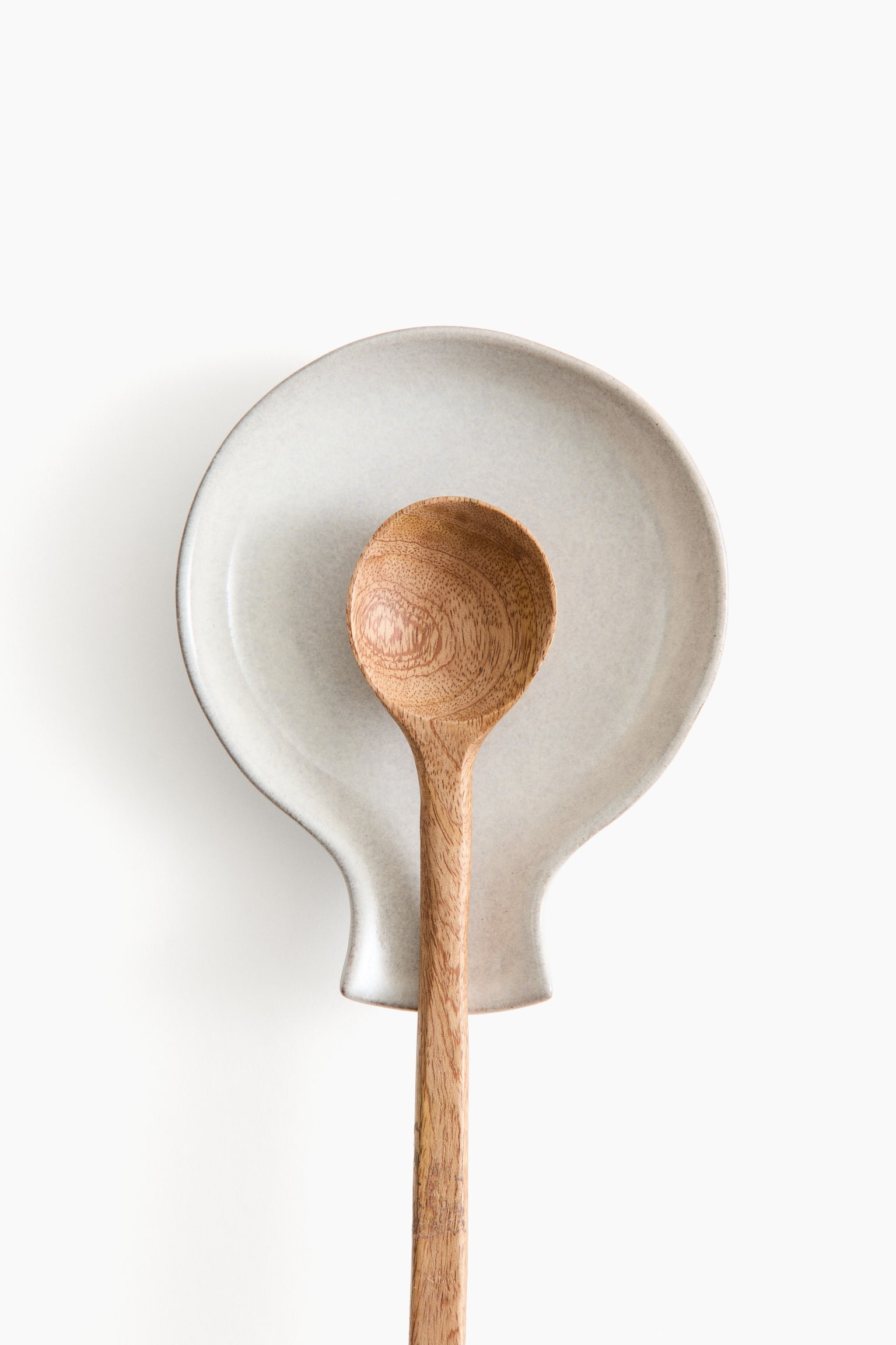 Reactive-glaze spoon rest - White - 3