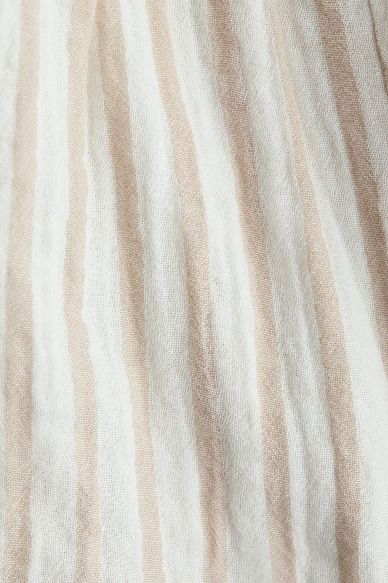 2-piece cotton muslin set - Light beige/White striped - 2