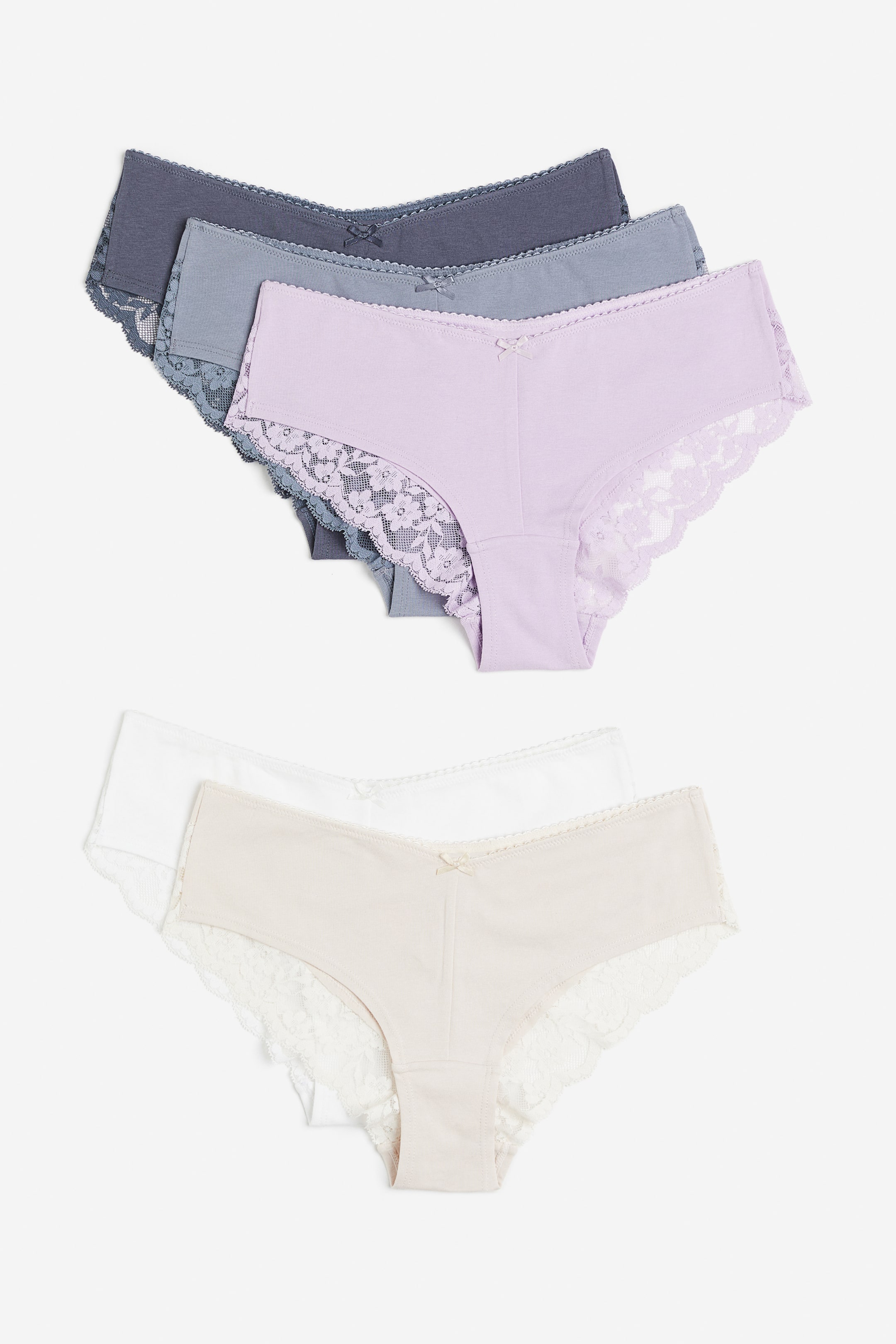 5-pack cotton hipster briefs - Light beige/Lilac - Ladies | H&M GB