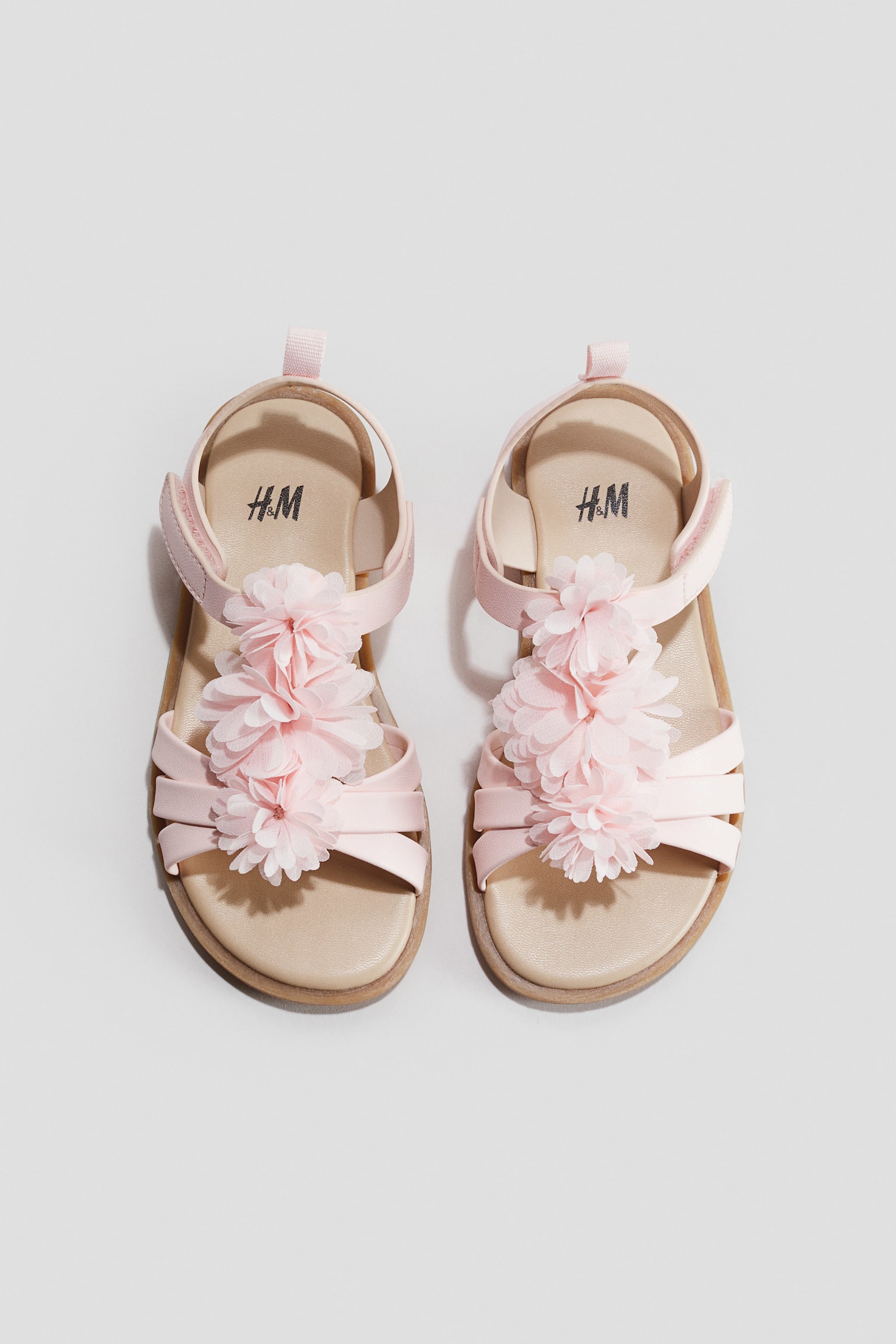 Sandales avec application-Rose/fleurs - 1