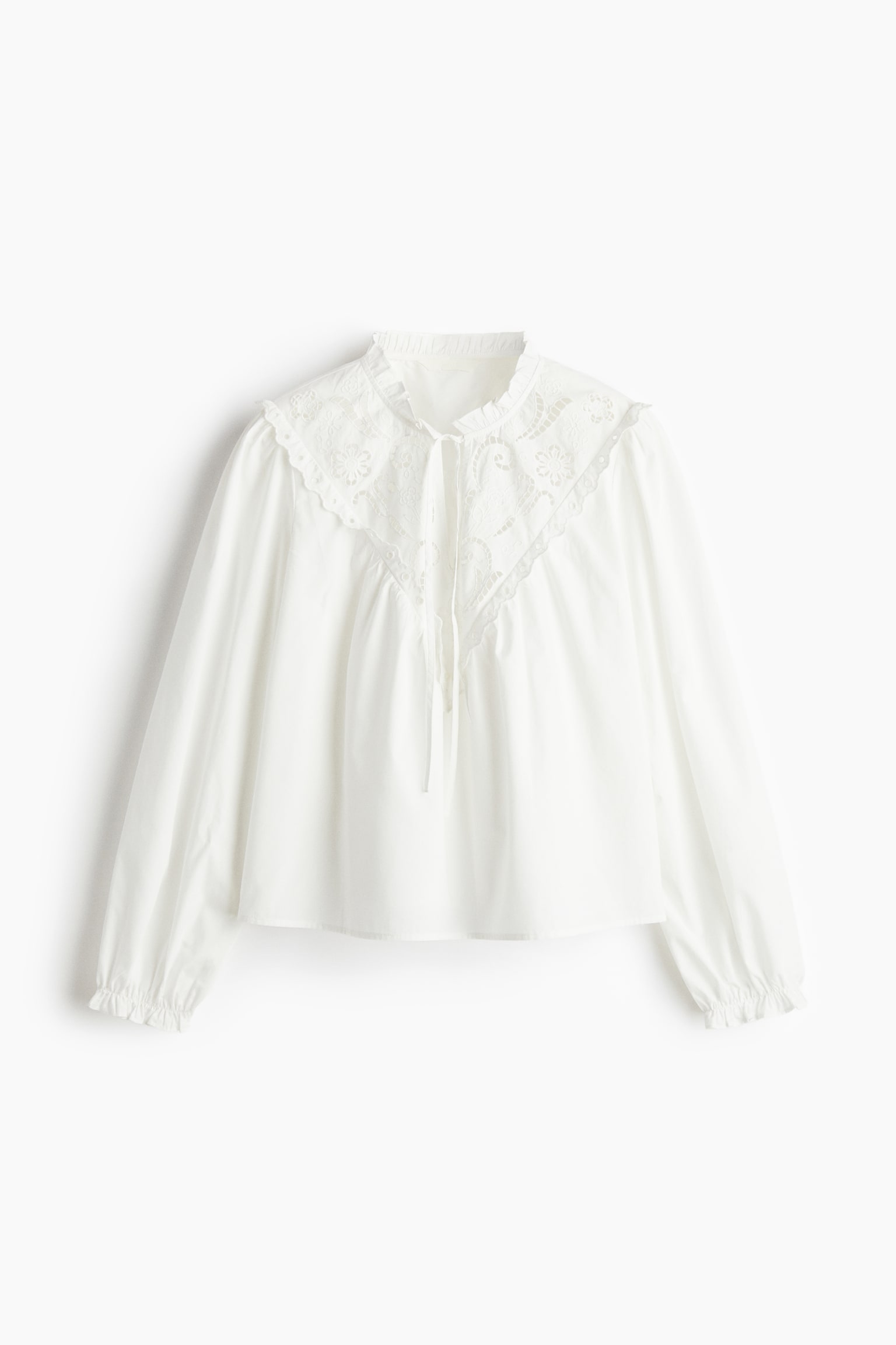 Áo kiểu thêu ren lỗ - Màu trắng - 1