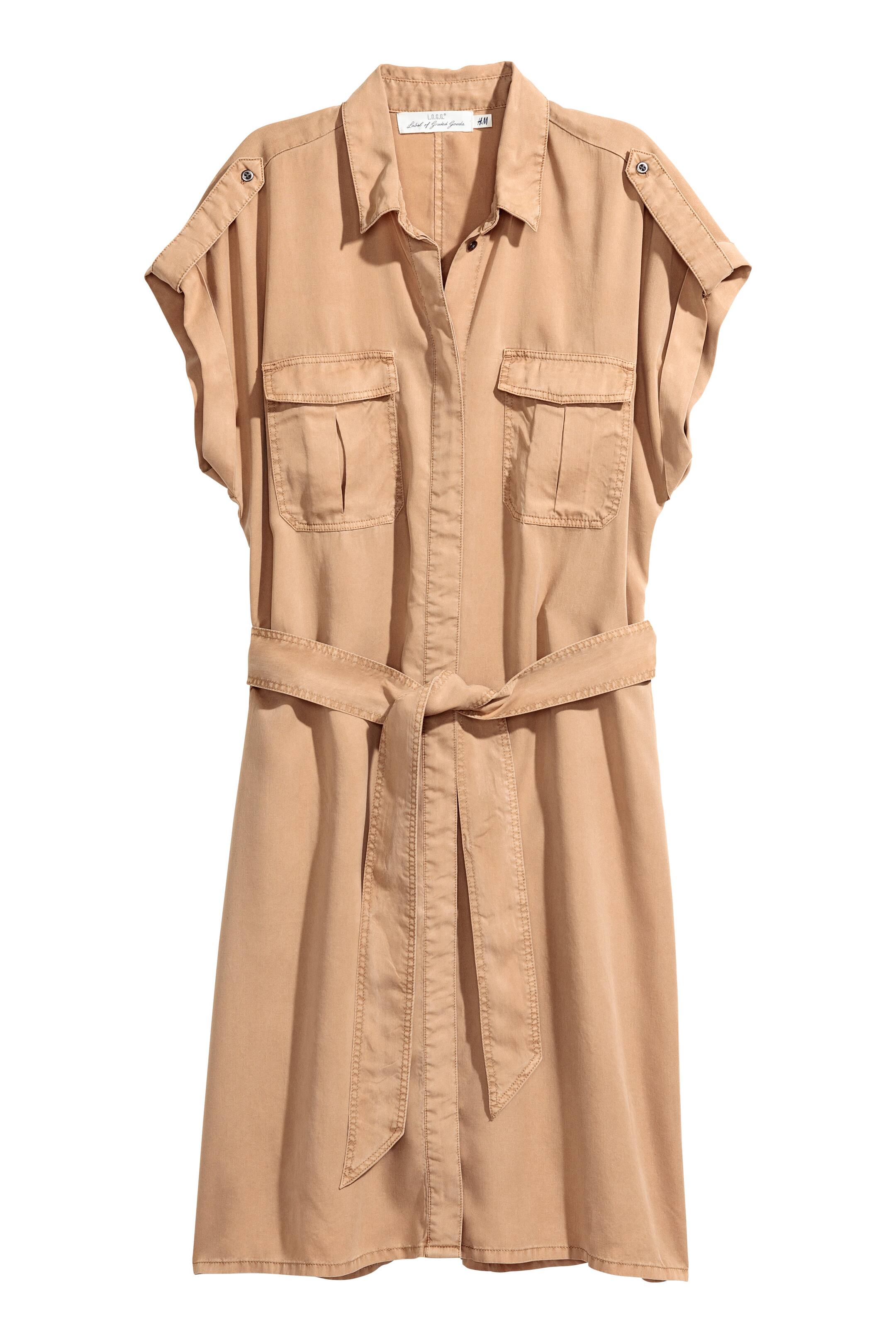 View larger image: Lyocell shirt dress - Beige - Ladies | H&M GB 1