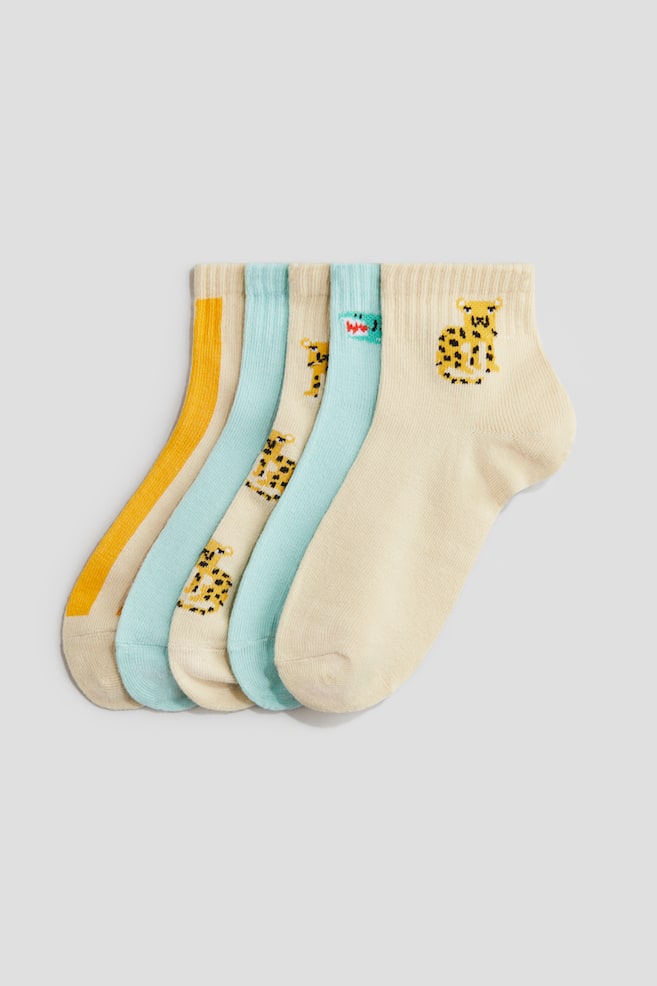 Socquettes - Turquoise/léopards/Blanc/bleu/Bleu/carreaux - 1