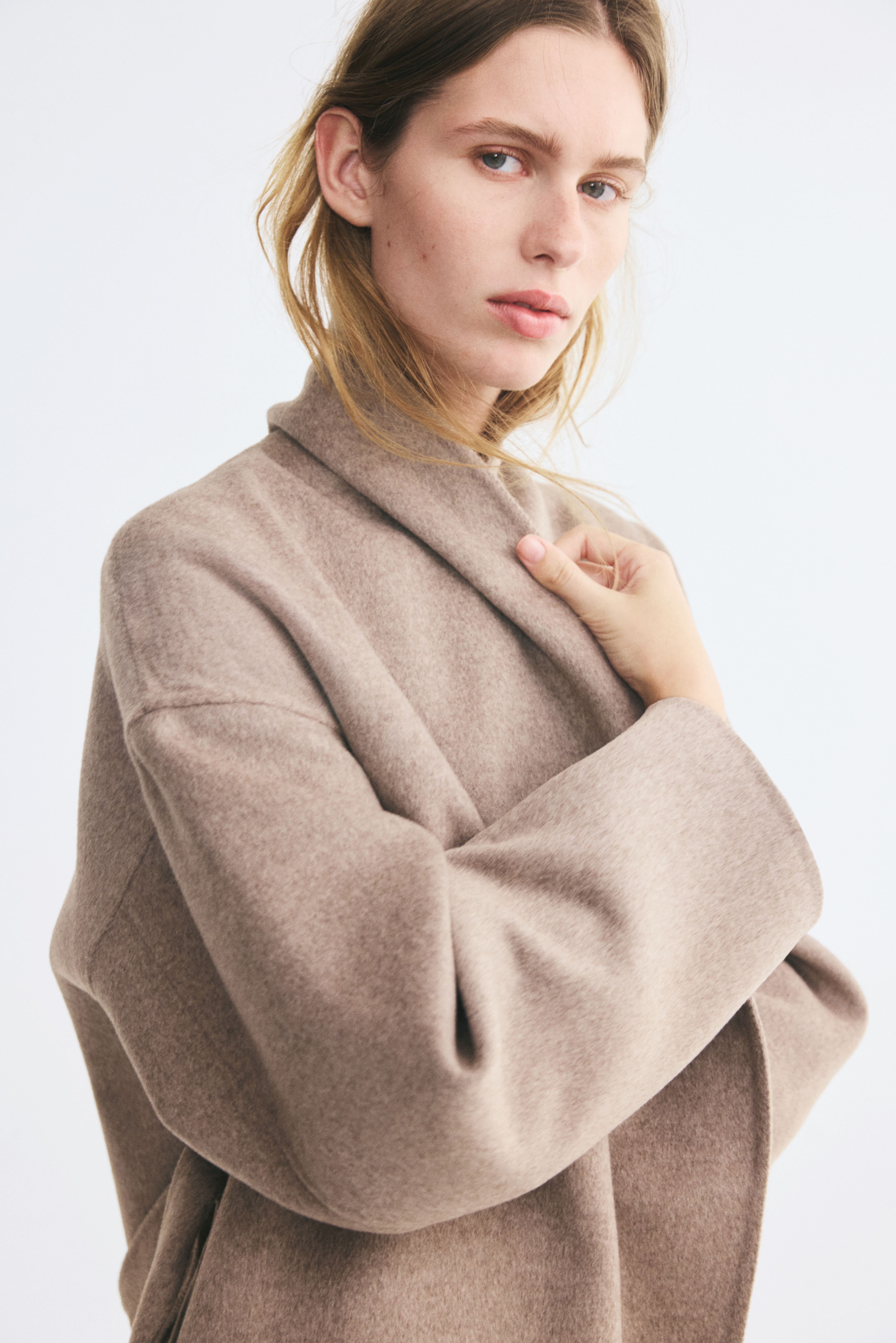 Oversized Handmade Wool-Blend Coat