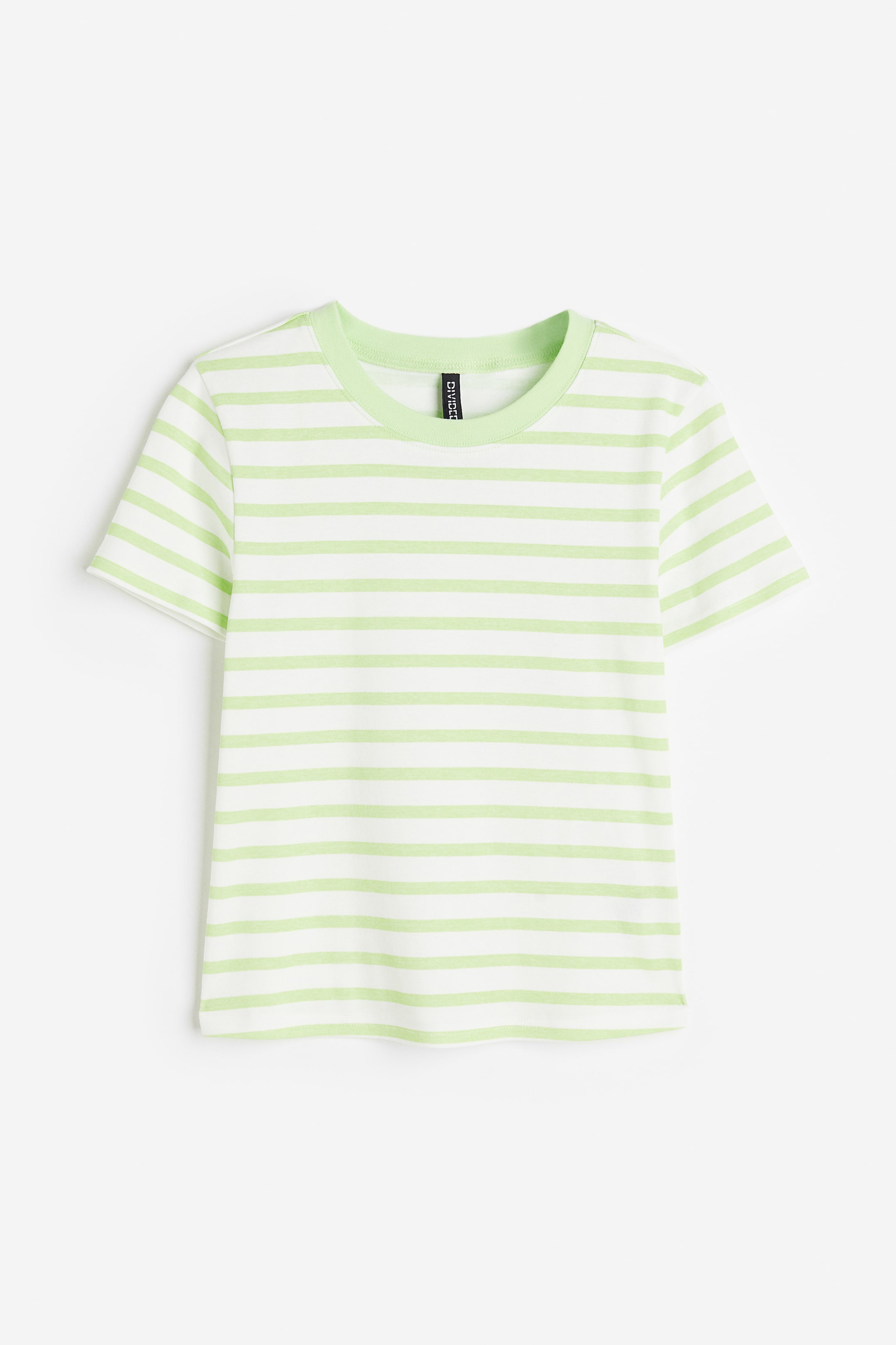 View larger image: Fitted cotton top - Light green/Striped - Ladies | H&M 1