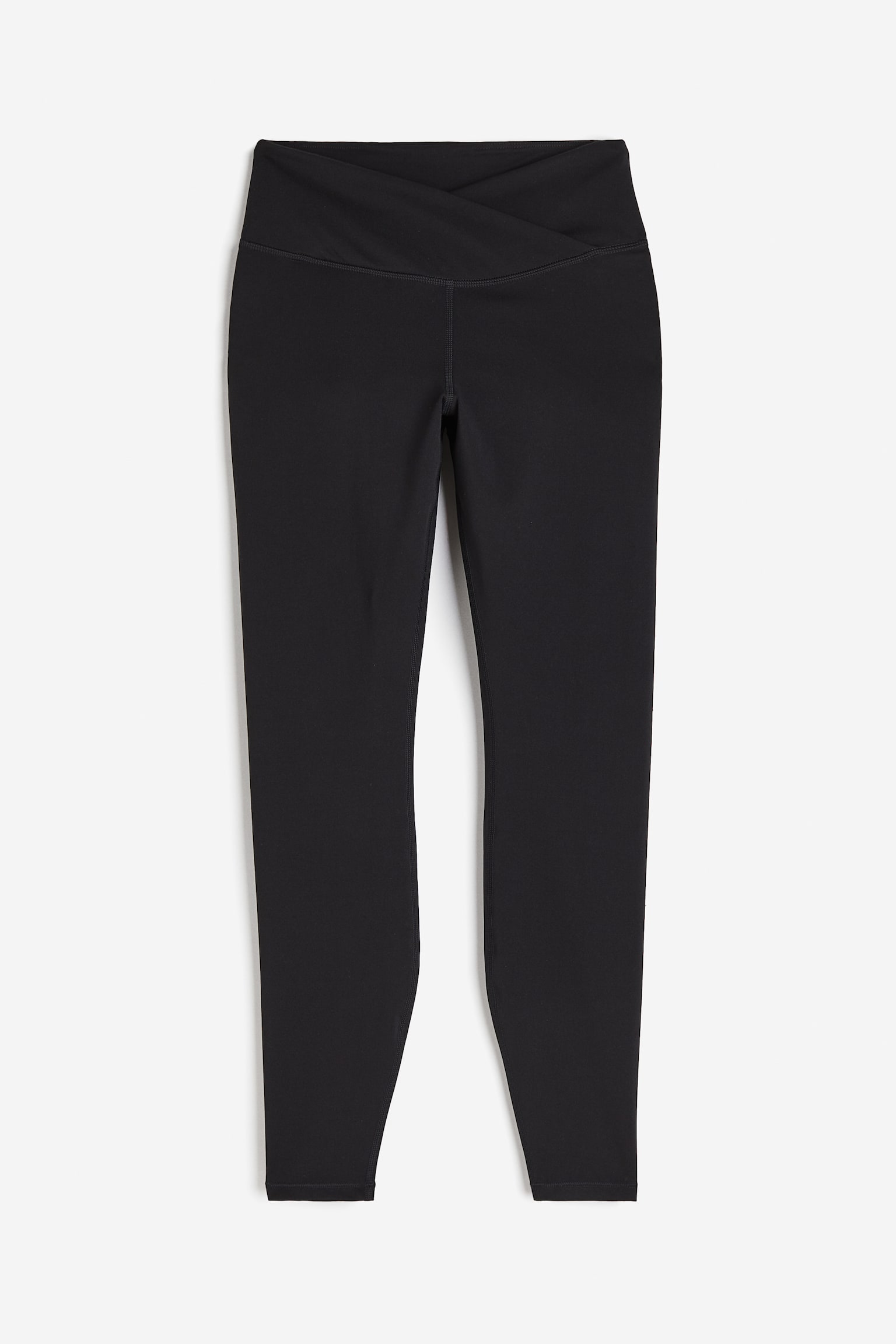 Wrap Waist Activewear Leggings In DryMove™ - Black/Steel blue - 2