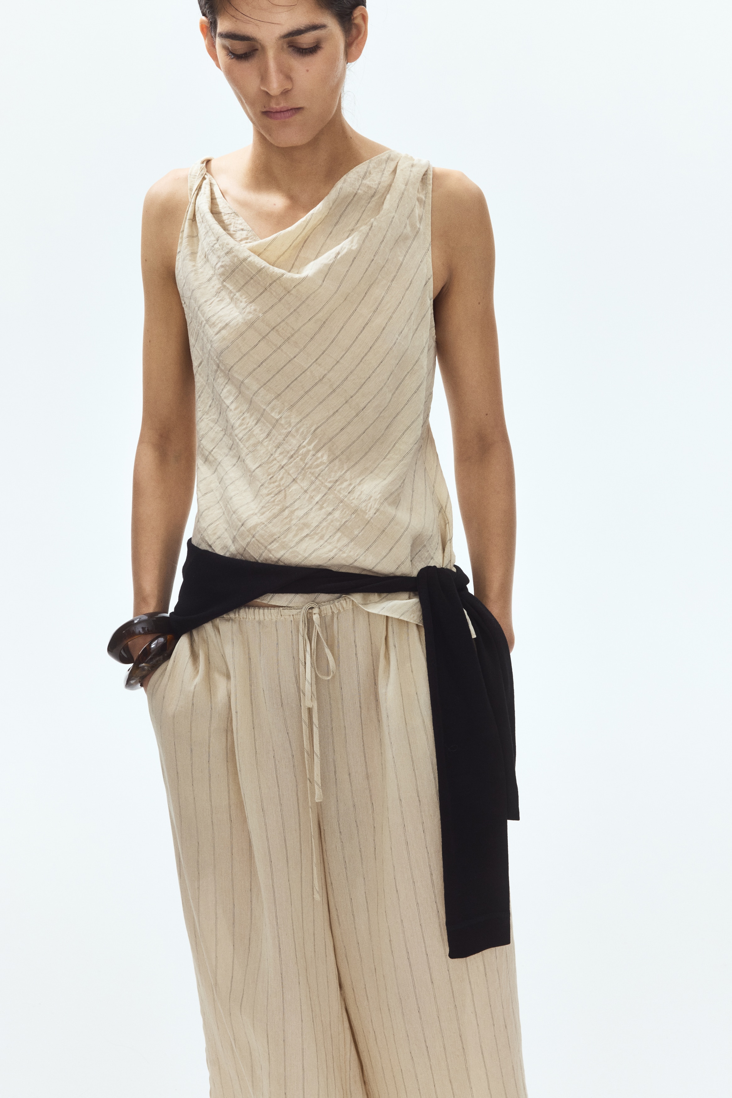 Asymmetric Cowl-Neck Top by H&M