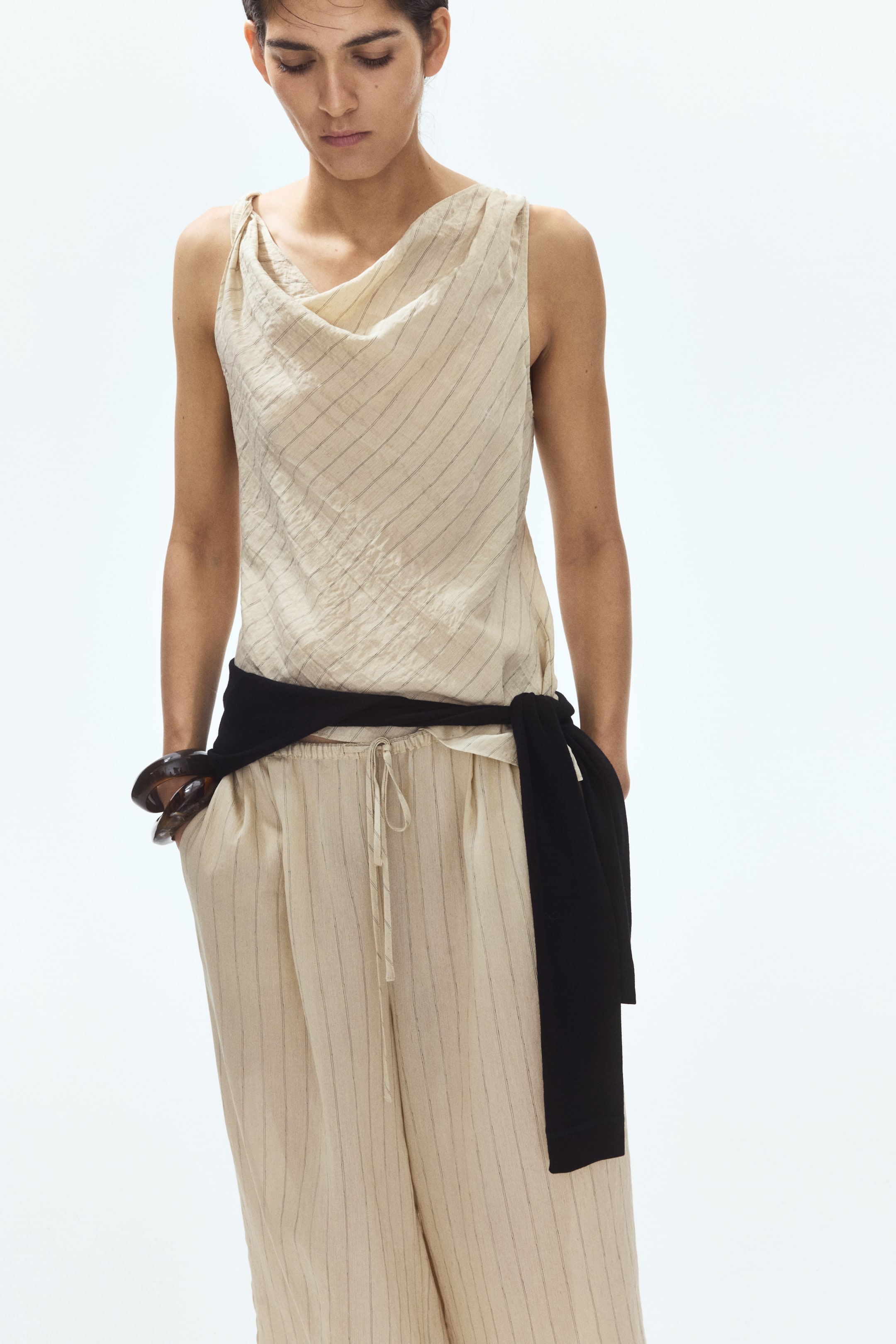 Asymmetric Cowl-Neck Top
