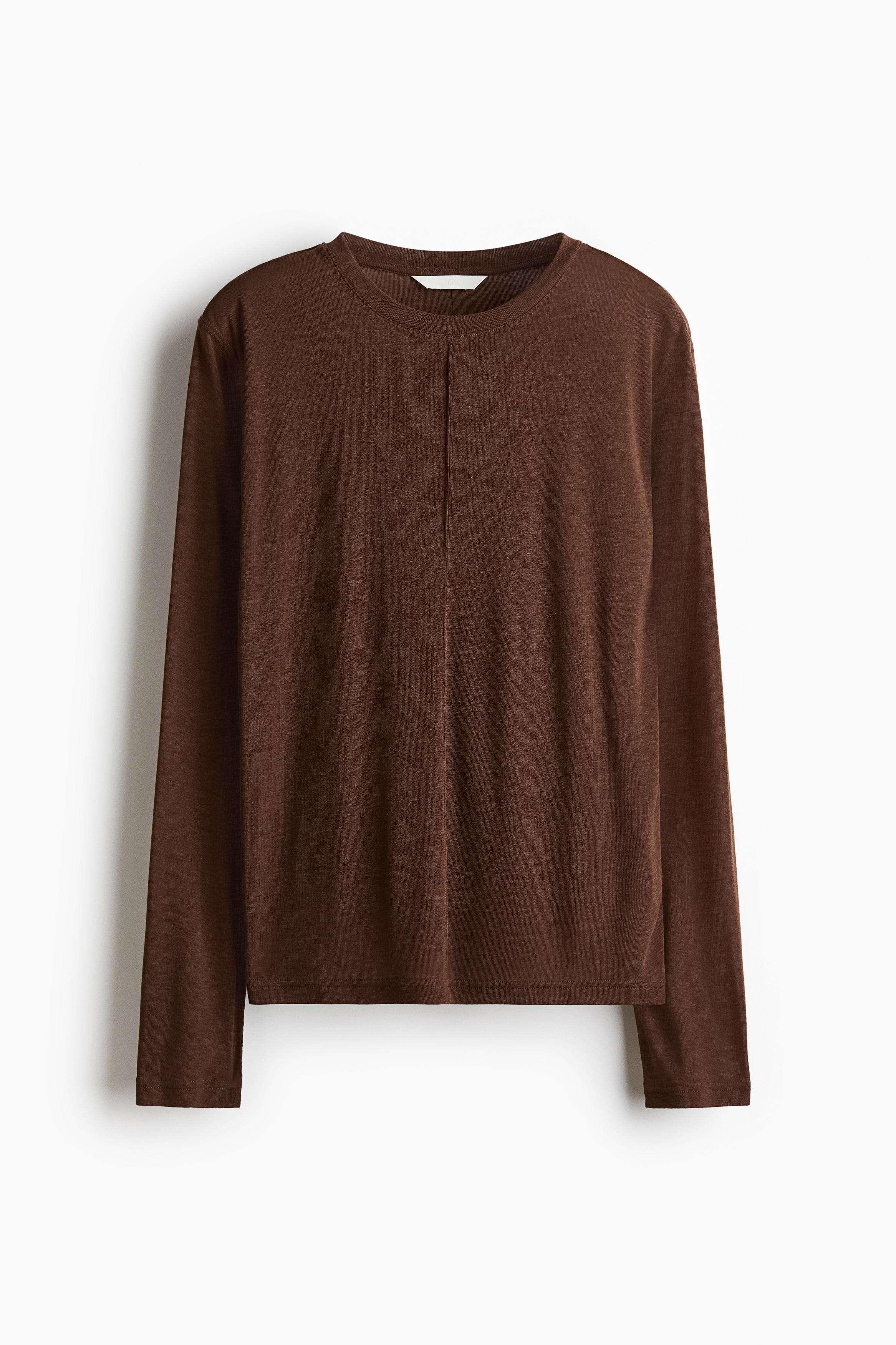Long-Sleeved Top - Brown/Beige melange/Dark gray melange