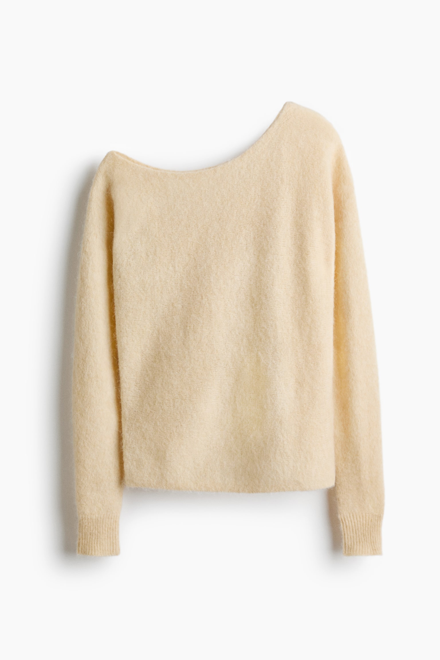 Alpaca-blend one-shoulder jumper - Light yellow