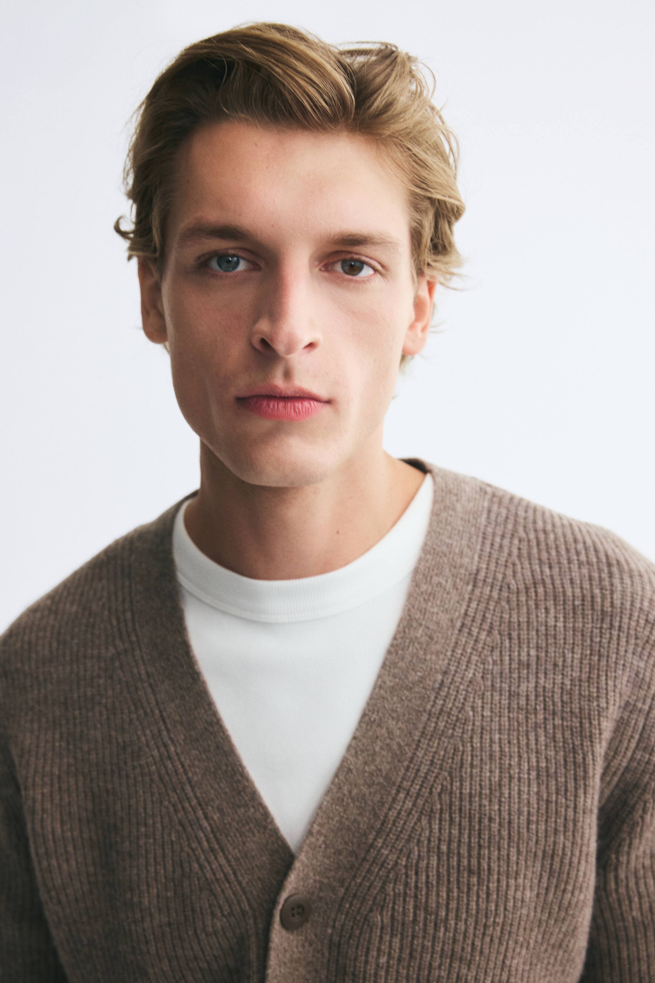 View larger image: Regular Fit Rib-knit wool cardigan - Dark mole - Men | H&M GB 1