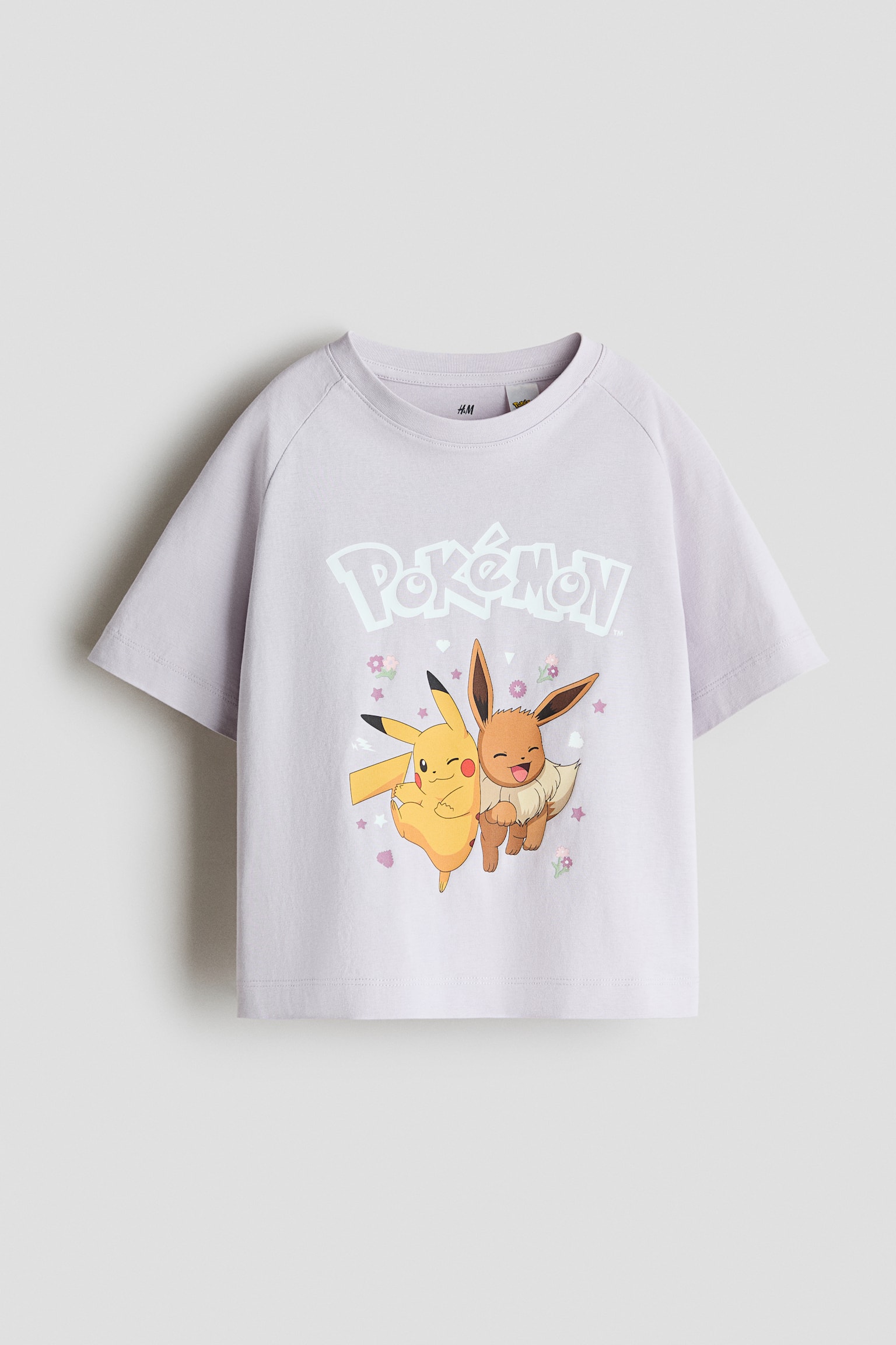 Áo thun in hình - Màu tím khói nhạt/Pokémon/Màu trắng/Pokémon - 1