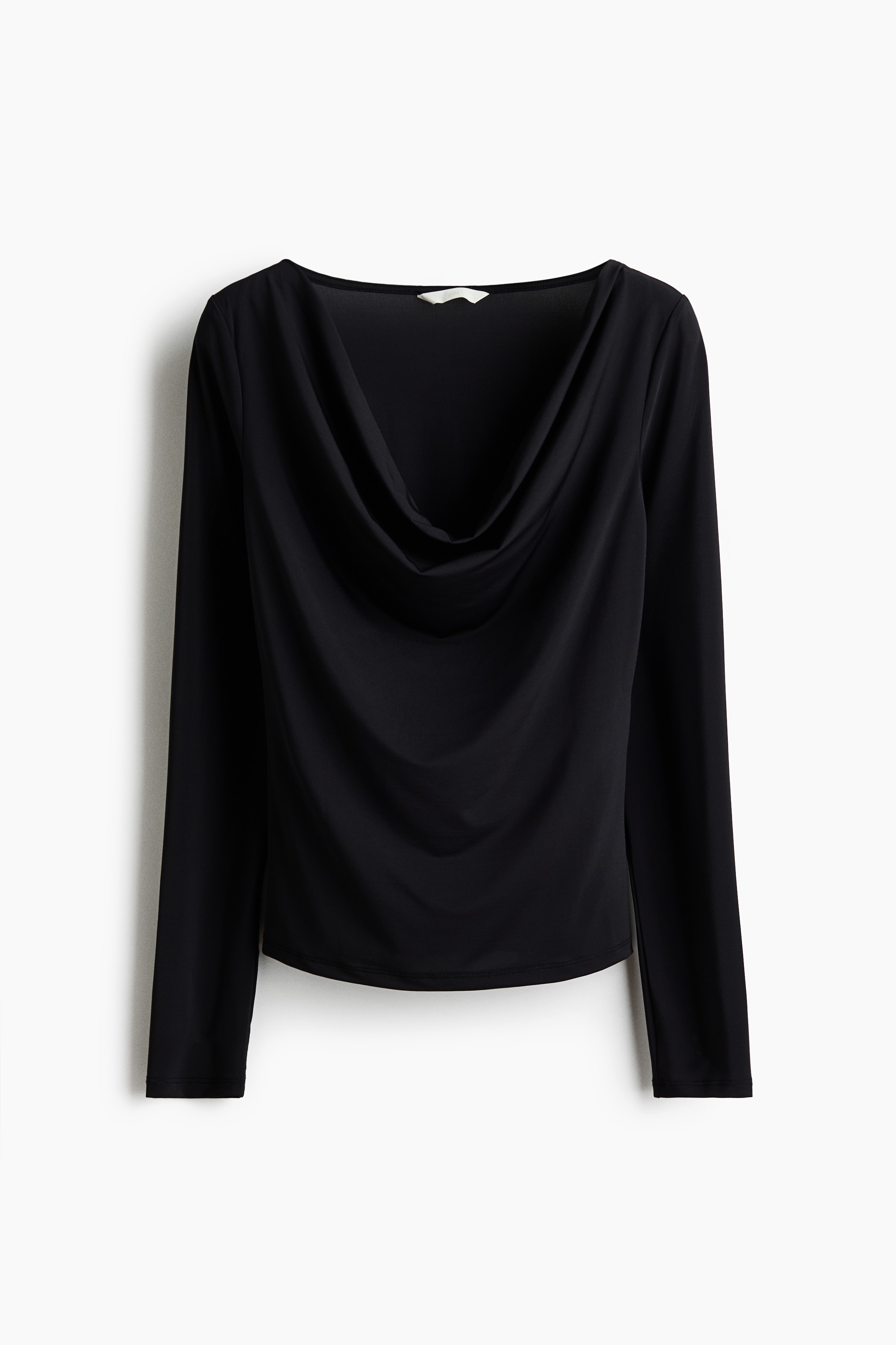 Cowl Neck Top - Black/Dark taupe/Dark plum purple