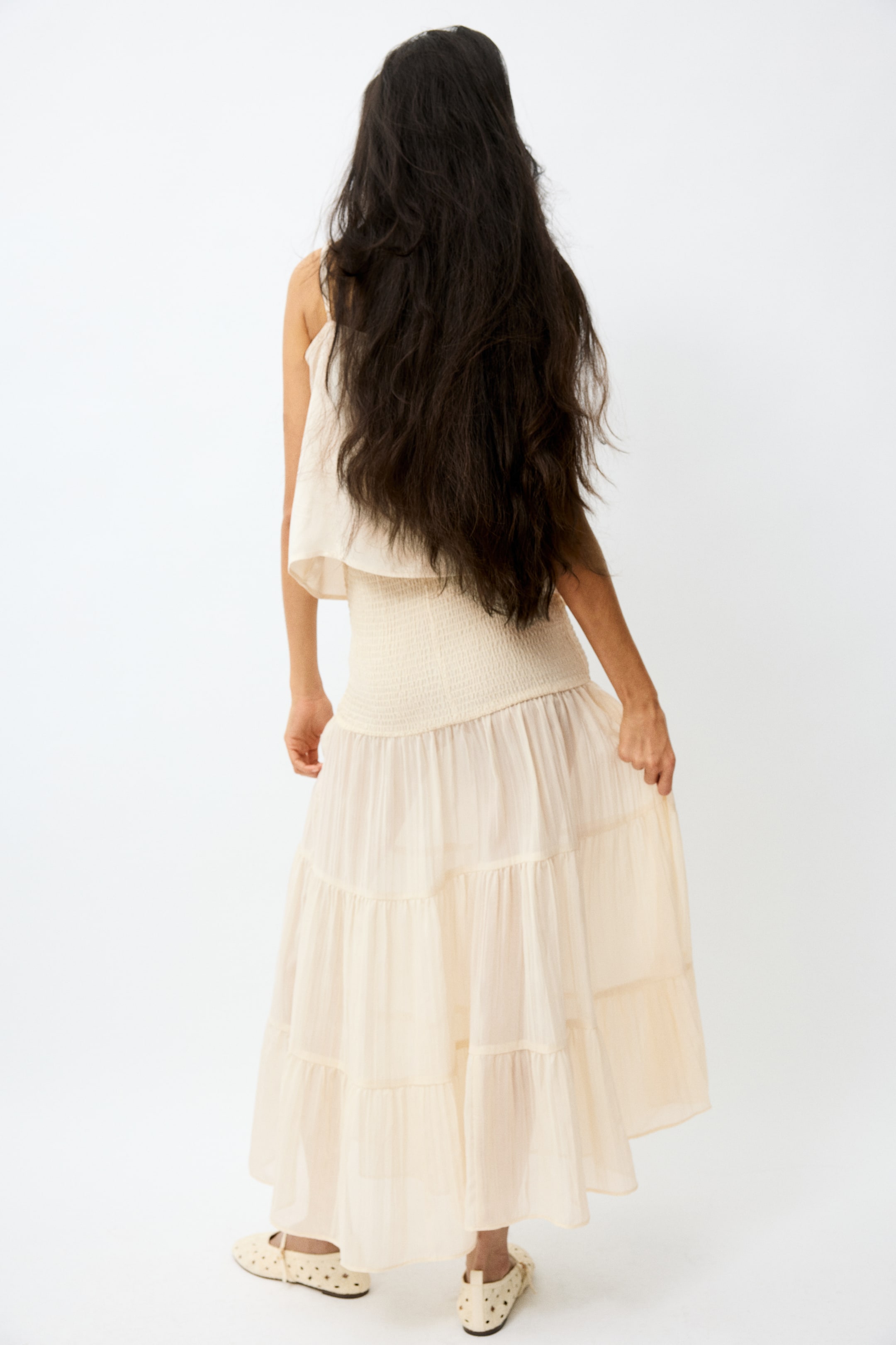 Smocked Chiffon Skirt