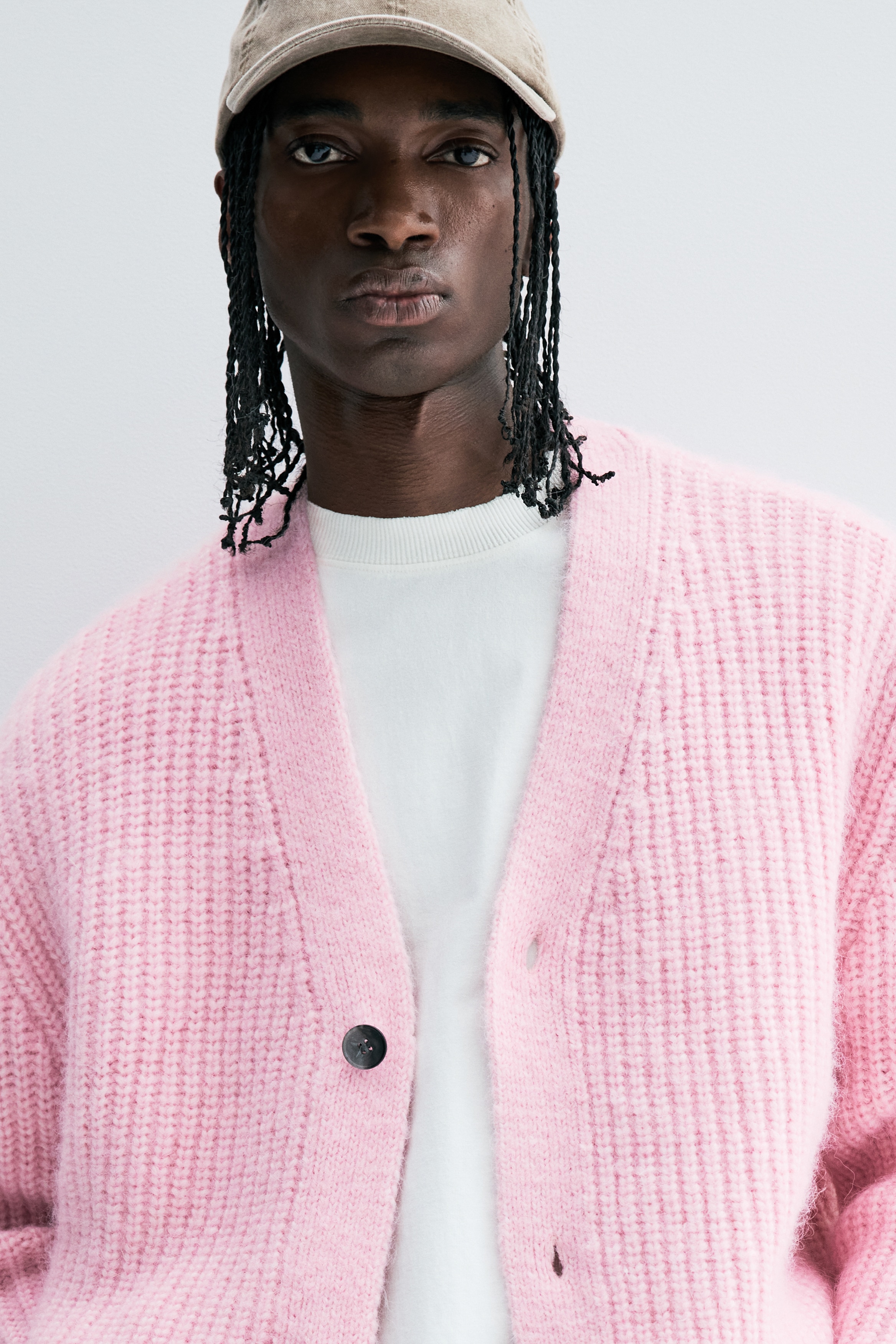 ルーズフィット リブニットカーディガン - ピンク - Men | H&M JP