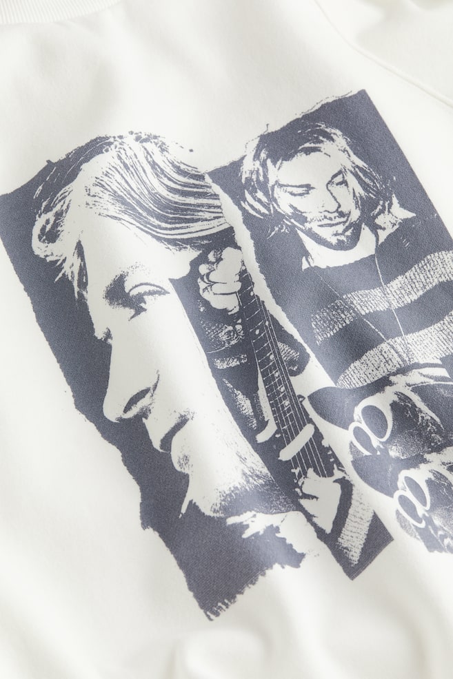 Sweatshirt med tryk - Creme/Kurt Cobain/Lys beige/Katten Felix/Creme/The British Museum/Lysegrå/Slipknot/Grå/Nirvana/Mørkegrå/Fender - 3