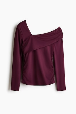 Draperad one shoulder-topp