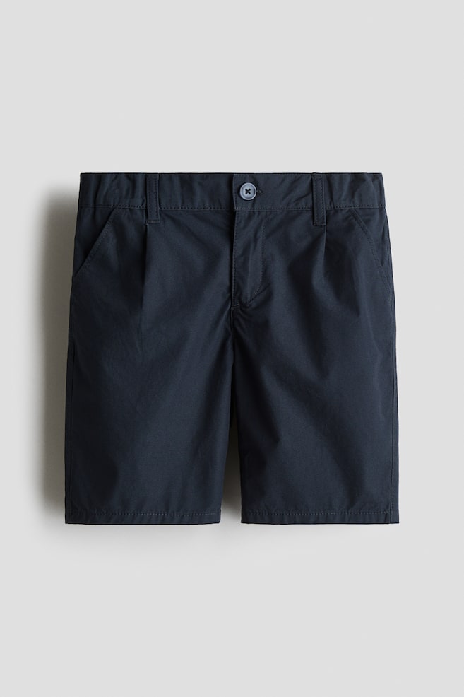 Cotton Chino Shorts - Navy blue - 1