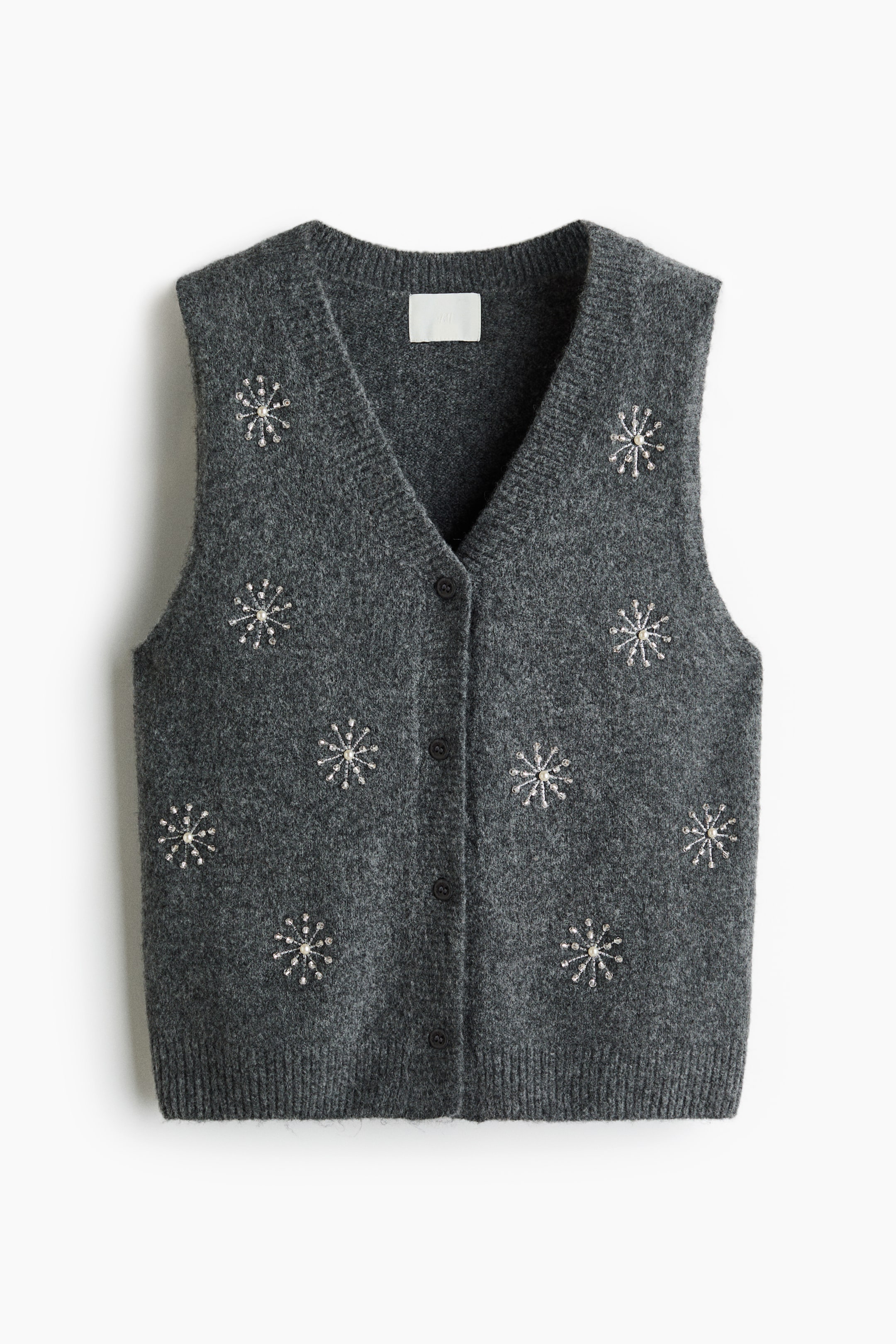 이미지 확대 보기: 엠브로이더리 베스트 - 다크 그레이 | H&M KR 4