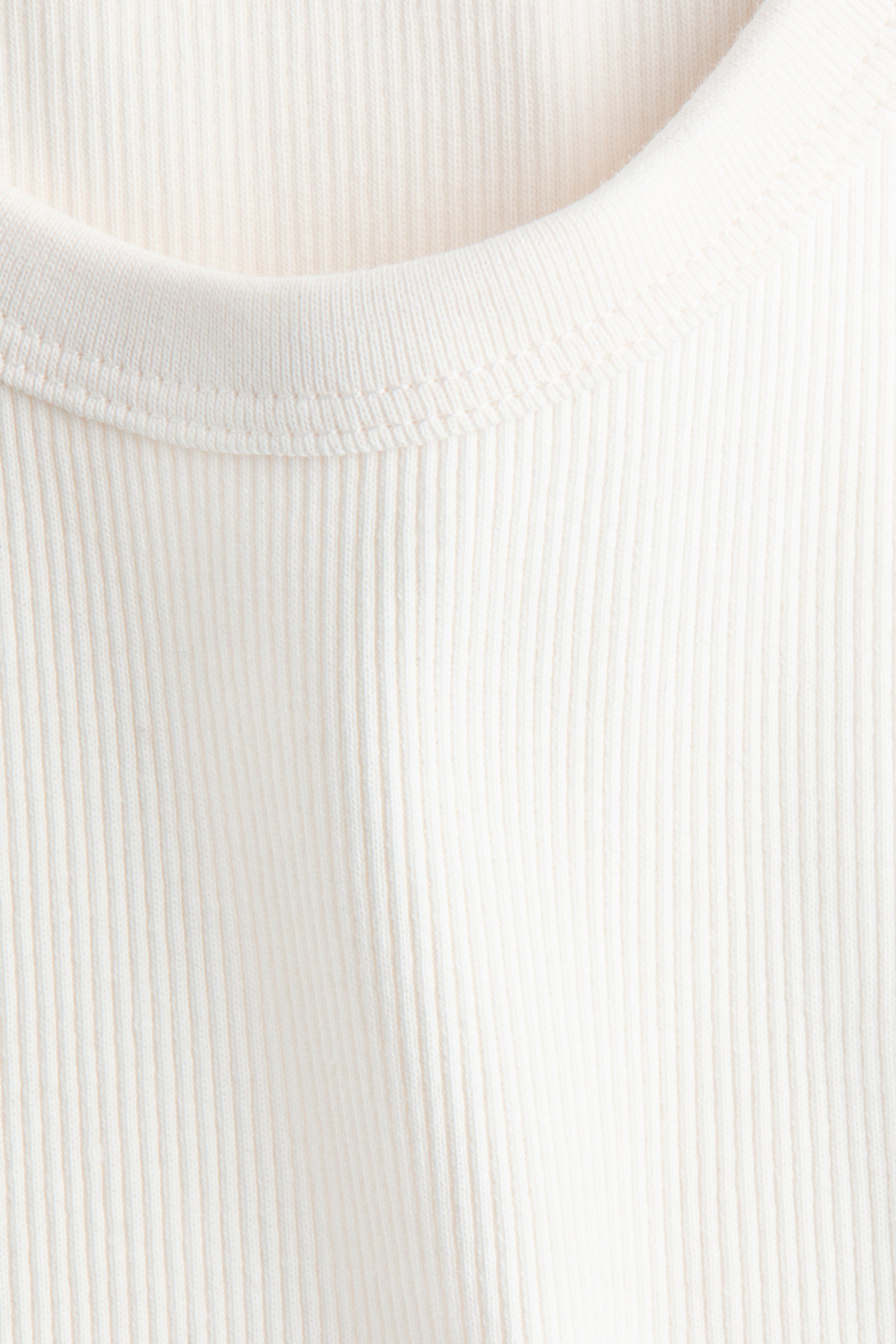 Women's White Ribbed Cotton Tank Top | H&M US