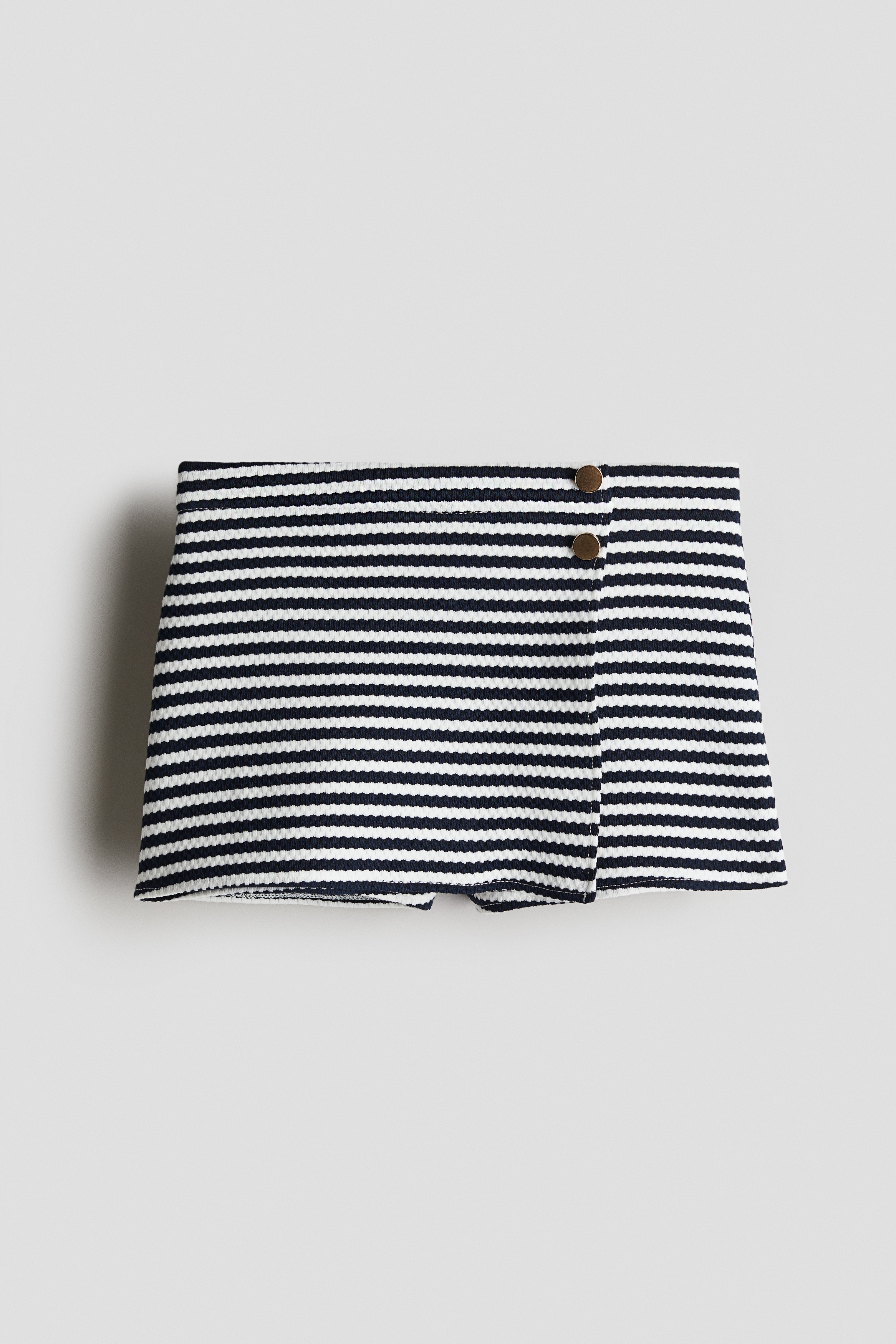 Textured skort - Navy blue/Striped