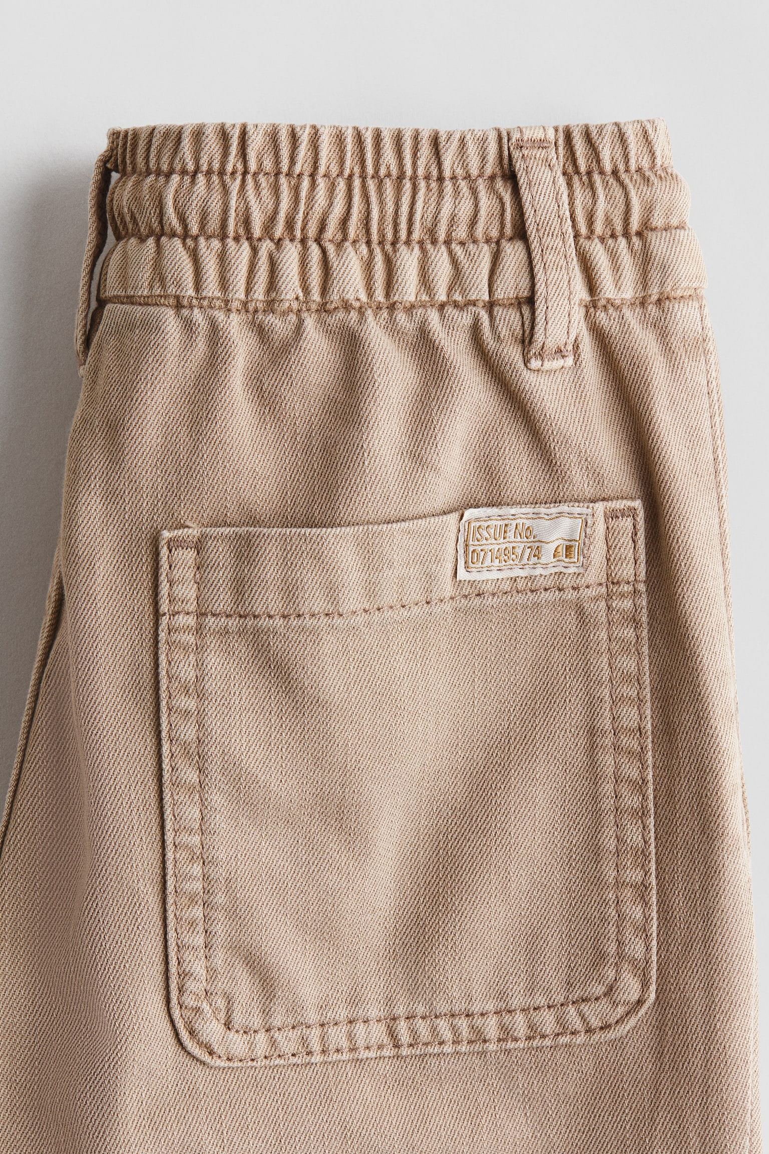 Pantalón en sarga lavada de algodón - Beige/Gris - 3