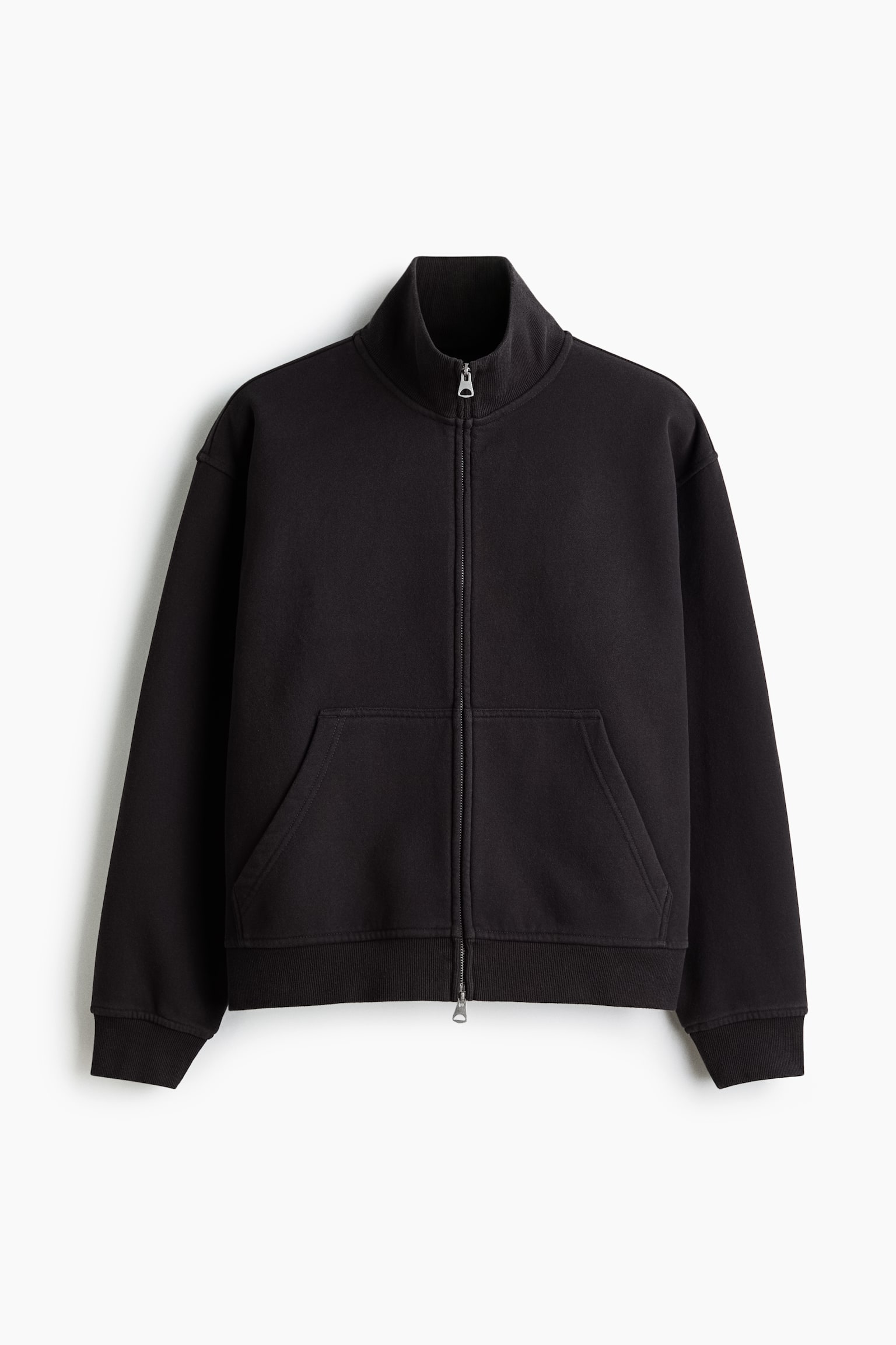 Мужская куртка H&M Relaxed-Fit Boxy Track, цвет: Чёрный — фото 1