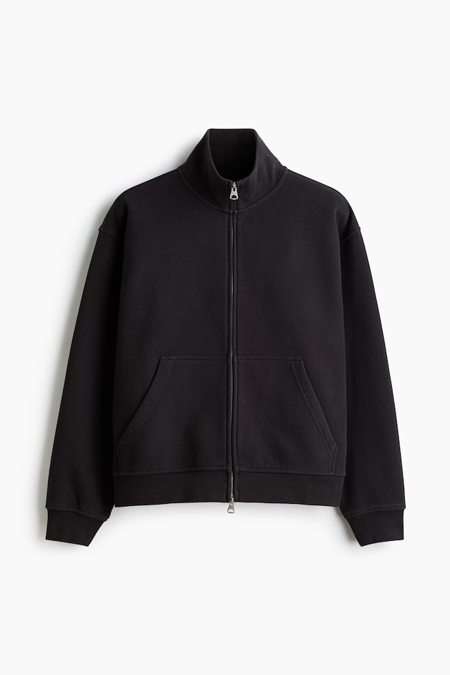 Relaxed-Fit Boxy Track Jacket - Black/Dark brown - 1