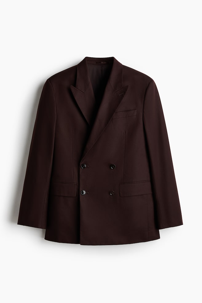 Veste Relaxed Fit à fermeture croisée - Marron/Vert kaki foncé/Noir/Marron/Noir/Beige/Beige foncé/Bleu marine - 1