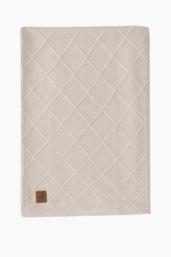 Blanket 100x150 - Basic Knit - Oatmeal/Check Knit/oatmeal/Biscuit/Ivory/Wild Rose/Wild Rose/Sea Green/Ivory/Sea Green/Ivory - 1