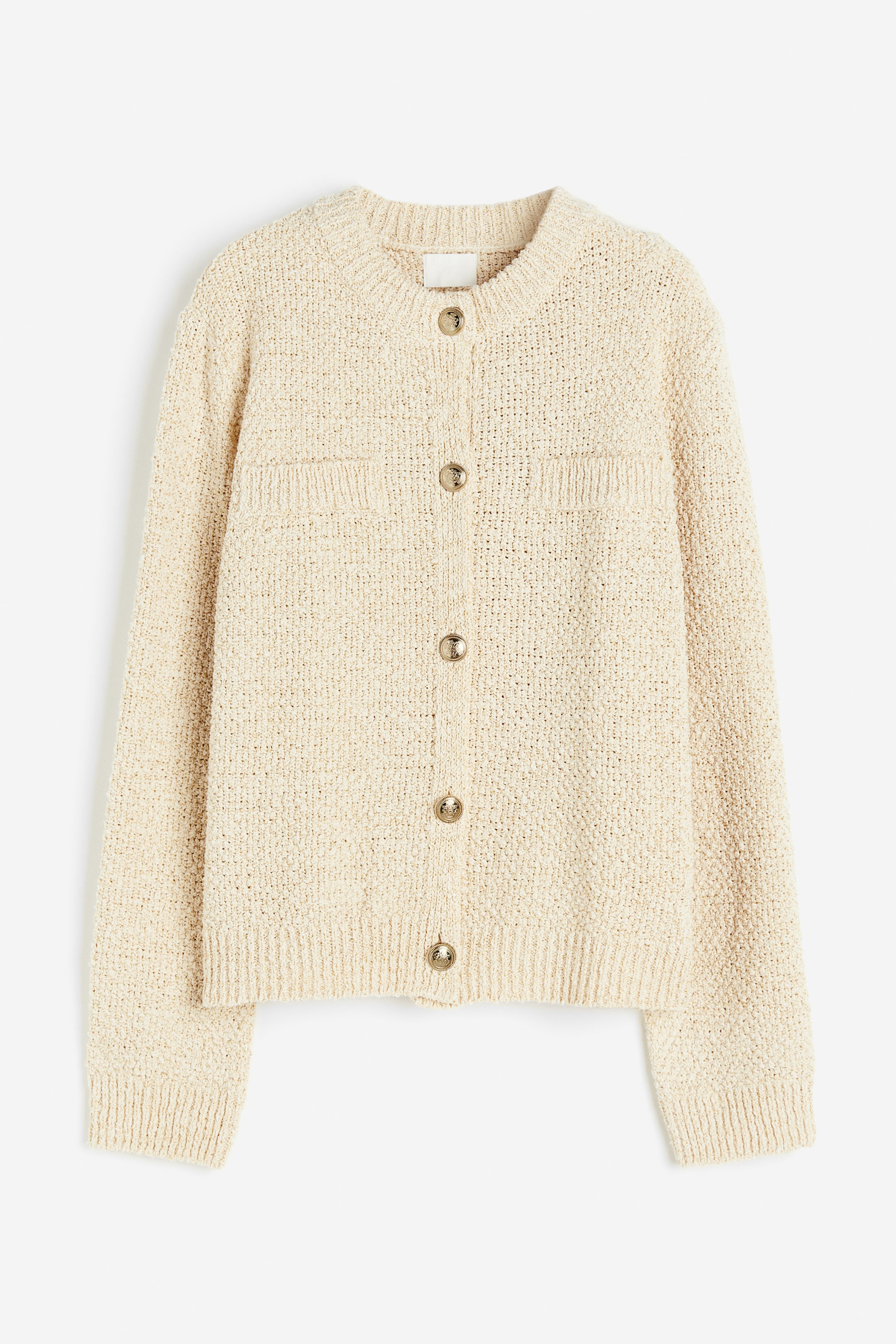 Glittery Textured-knit Cardigan