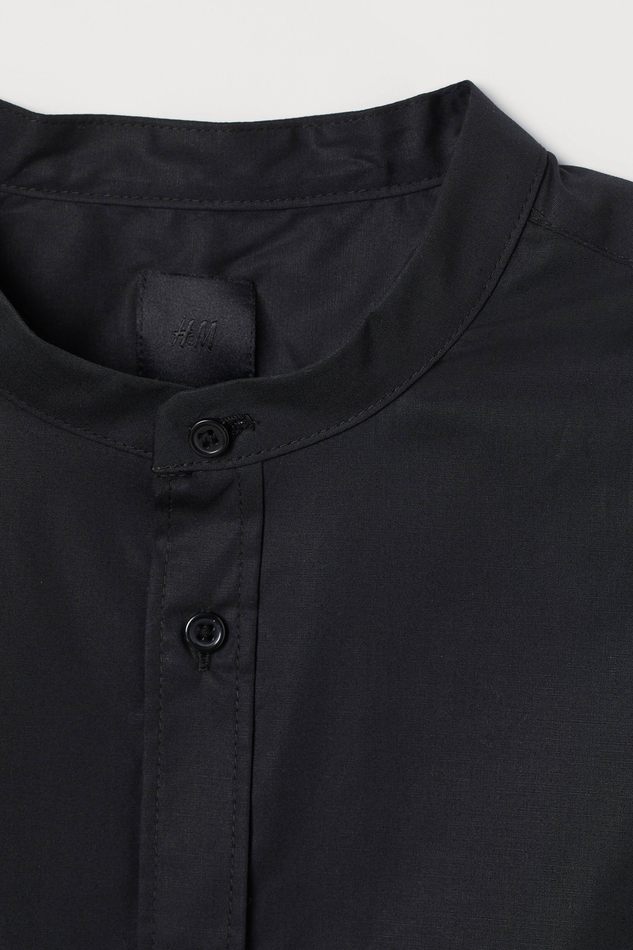 View larger image: Cotton Shirt Muscle Fit - Black - Men | H&M HK 2