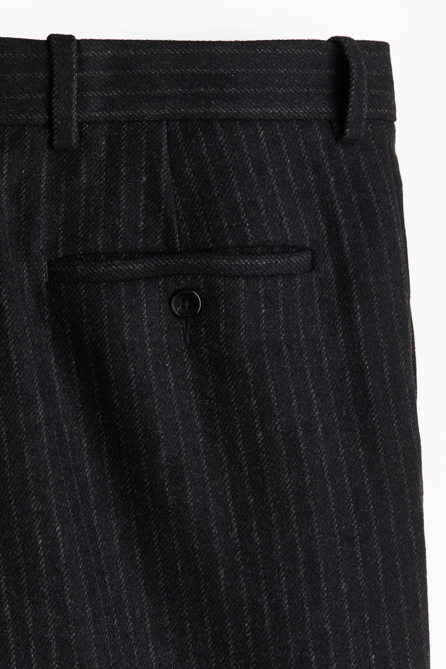 Мужские брюки H&M Relaxed Fit Pleated tailored, цвет: Чёрный — фото 7