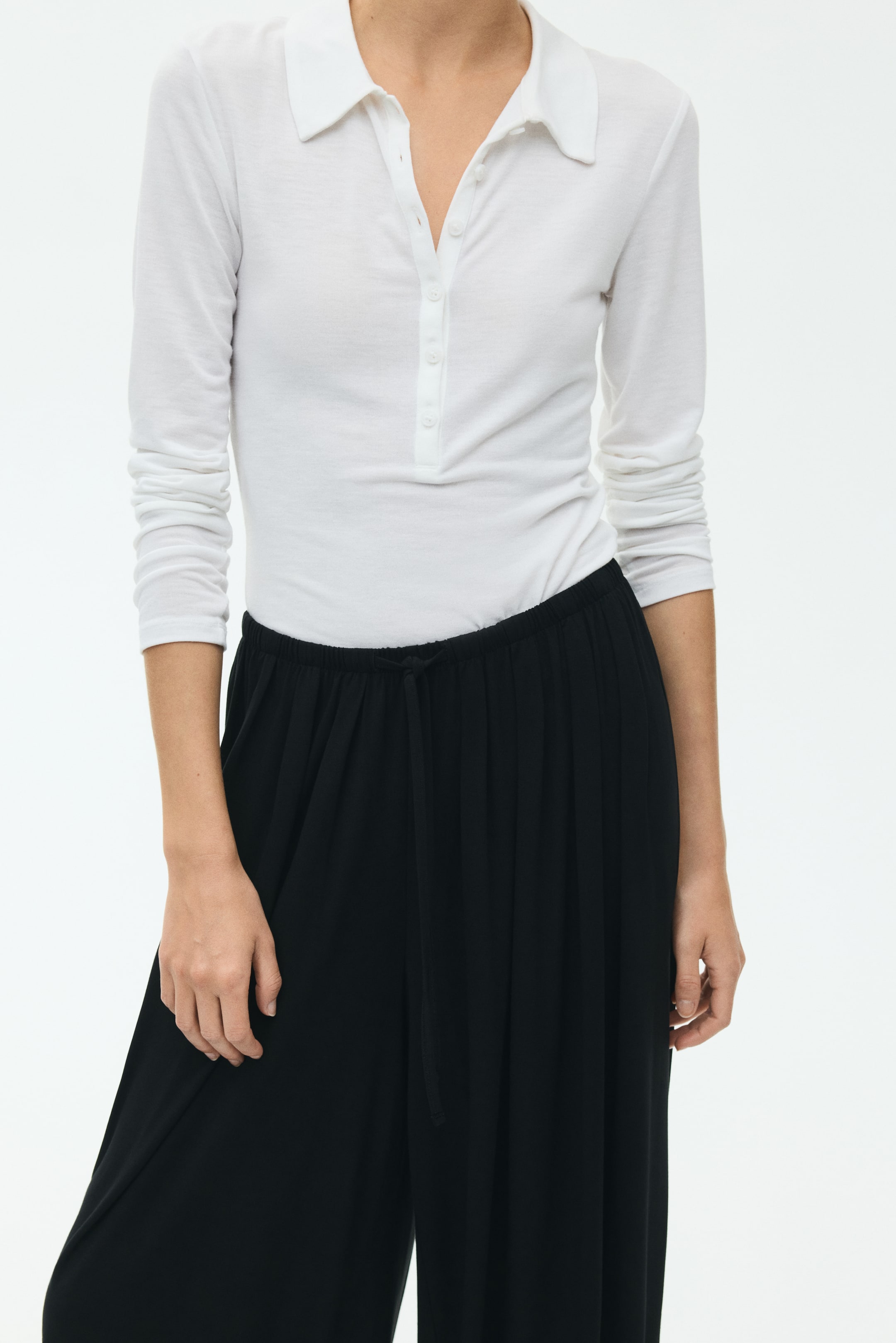 Balloon-Leg Pants with Drawstring