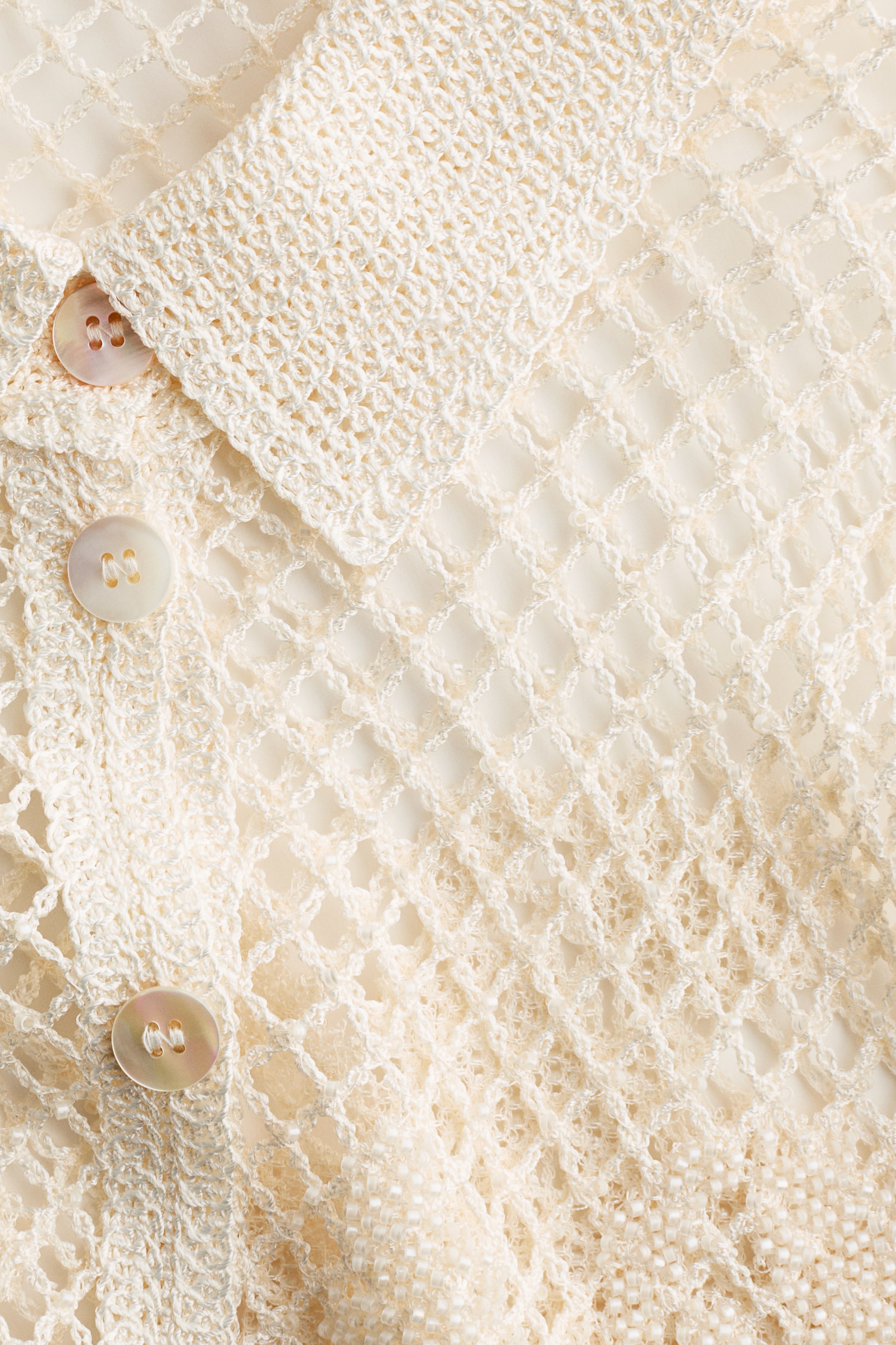 Женские рубашки H&M Bead-Detail Crochet-Look Shirt — фото 7