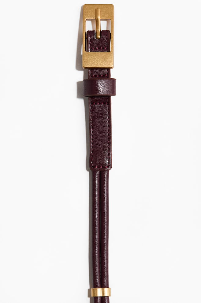 Double-strap belt - Burgundy - 3