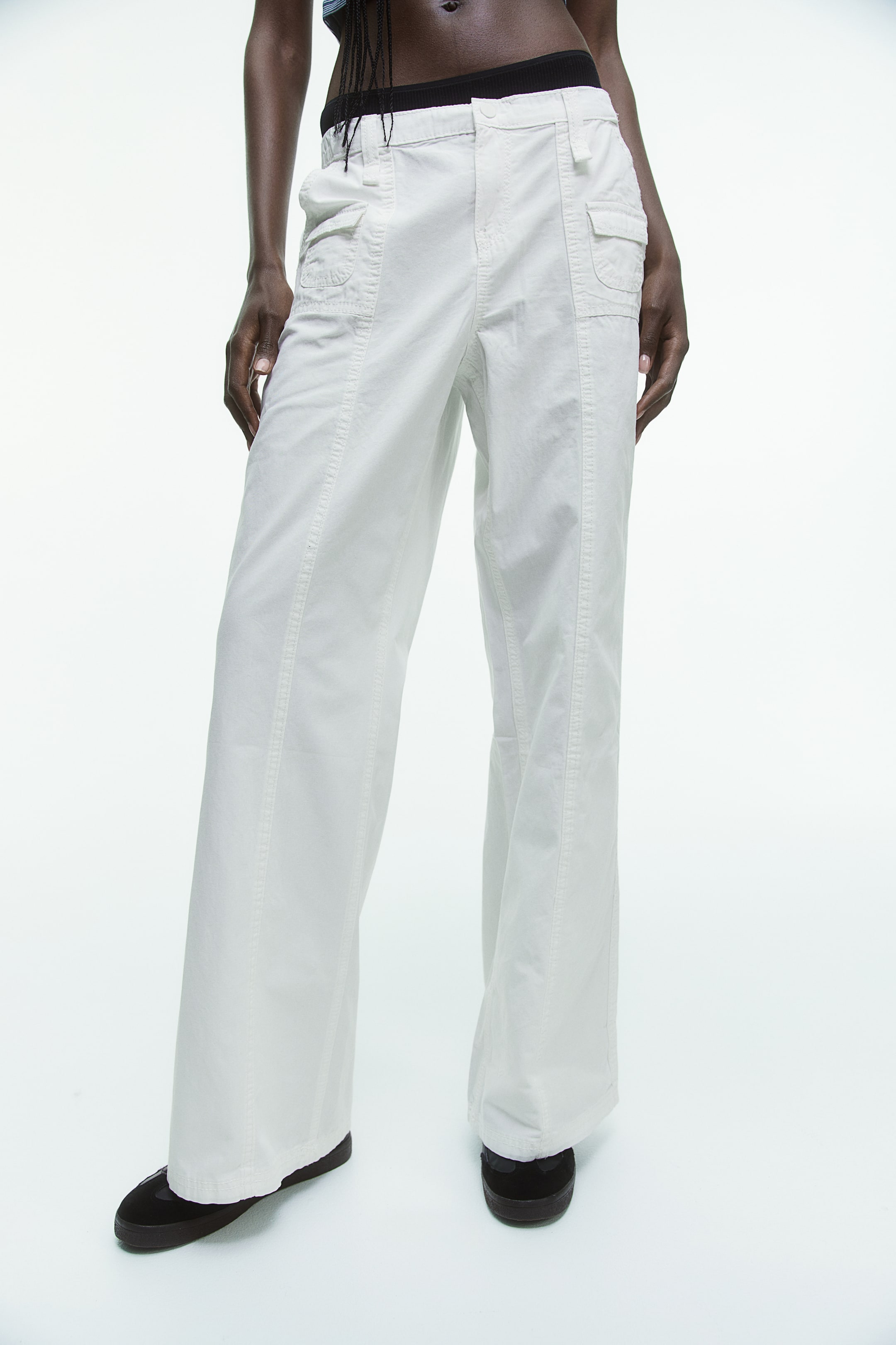 Canvas Cargo Pants - Cream - Ladies | H&M US