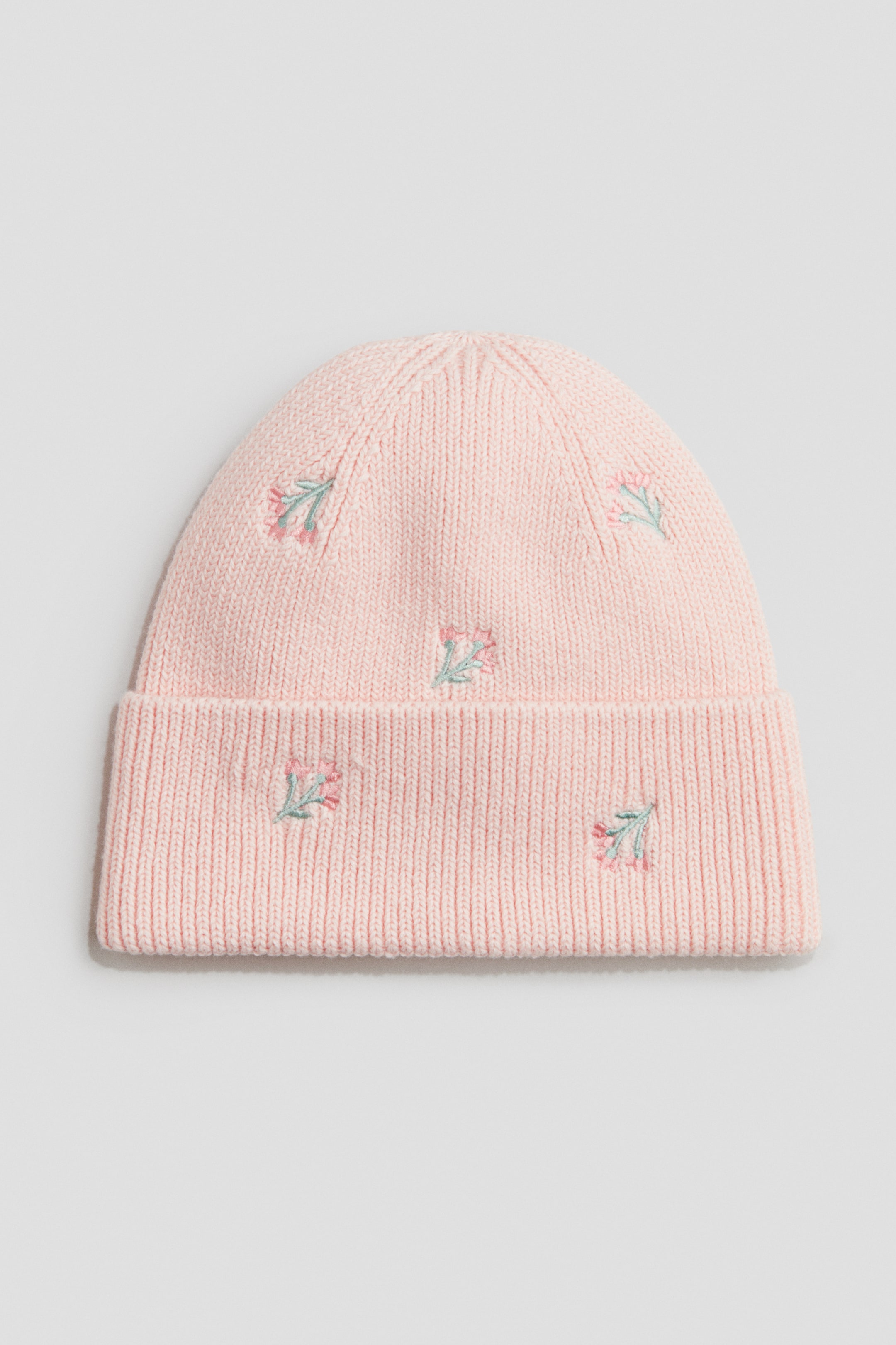 Ampliar la imagen: Gorro con diseño bordado - Rosa claro/Floreado - Kids | H&M MX 1