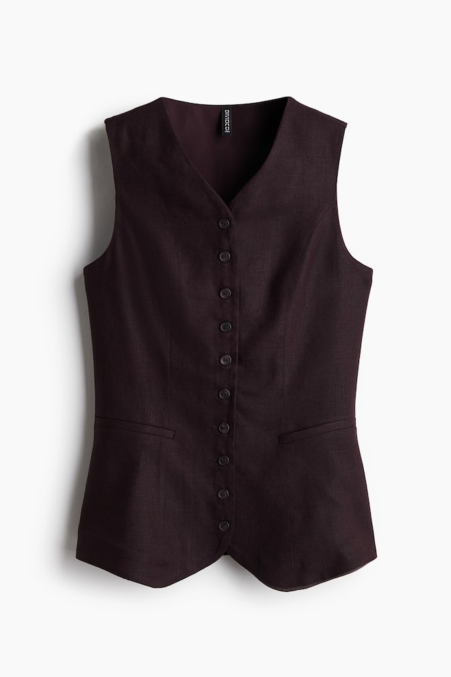 Suit waistcoat - Burgundy/Dusty grey/Dark beige/Light beige marl/Pinstriped/Black/White - 1