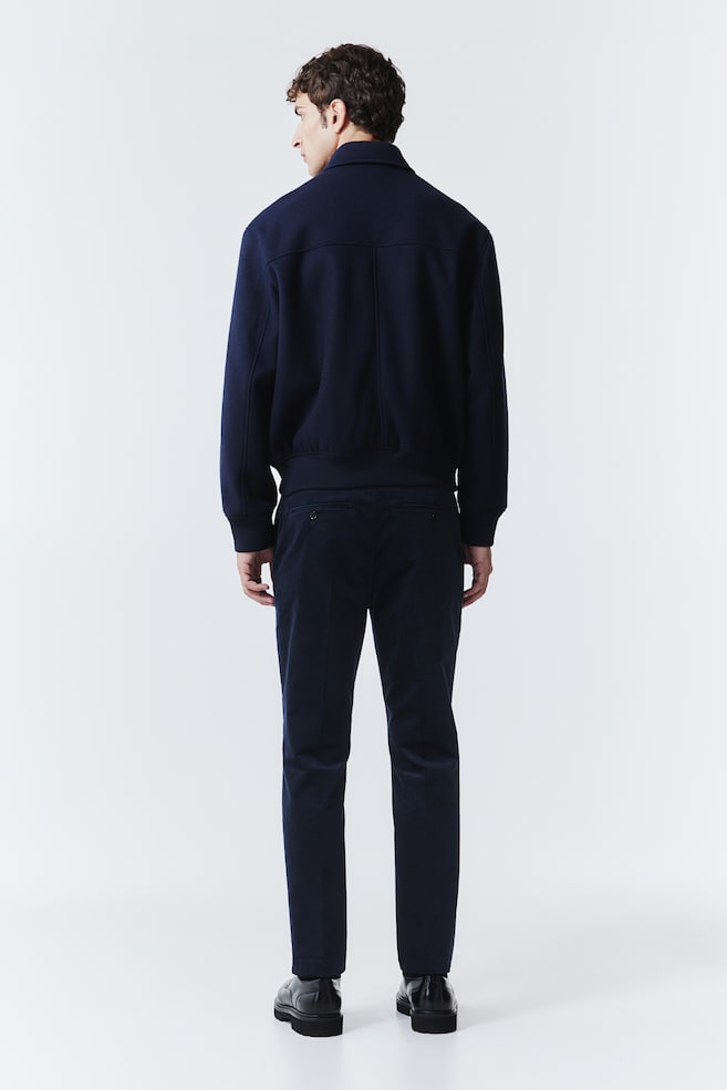 Slim Fit Velvet suit trousers - Navy blue - 3